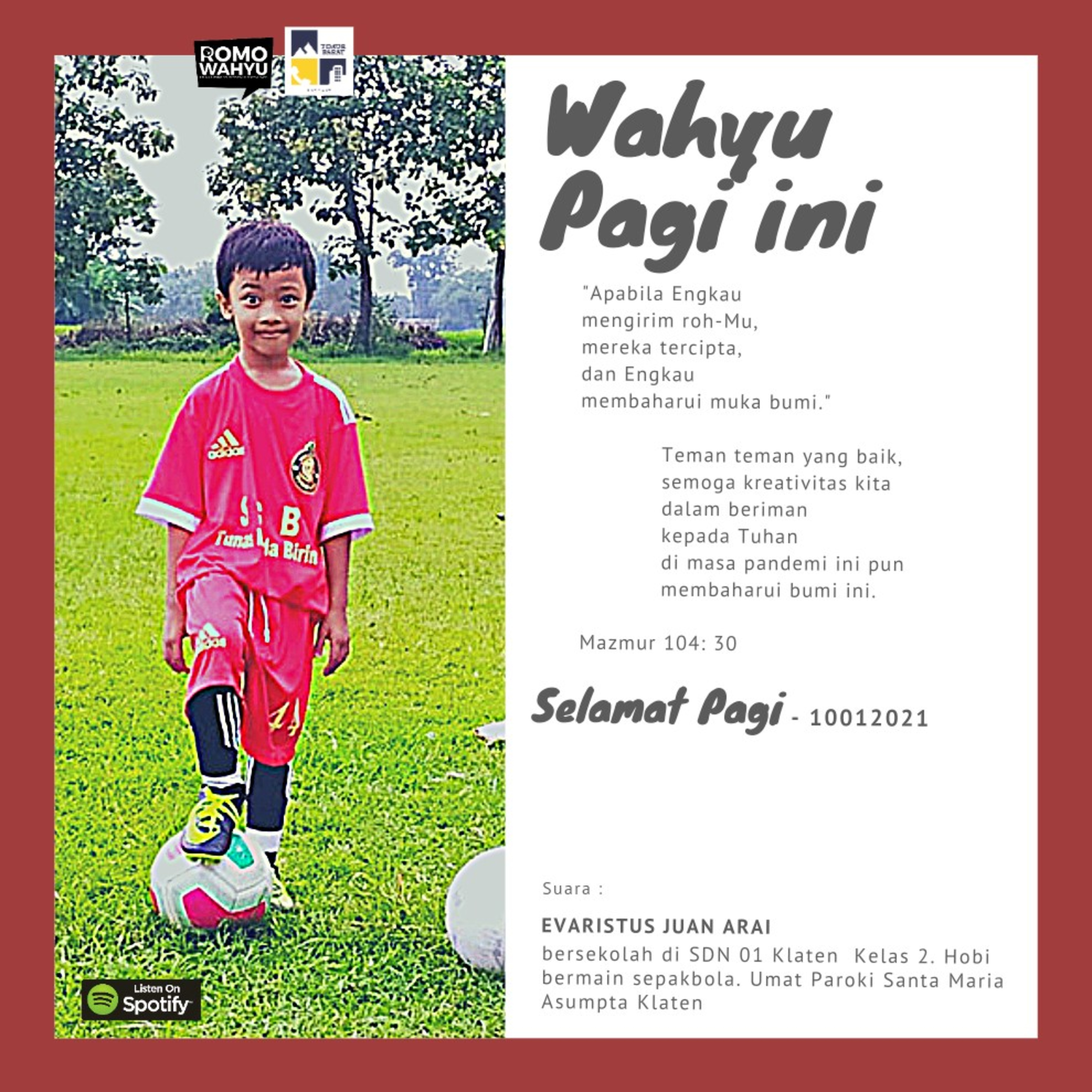 Wahyu Pagi ini - 10012021 with Evaristus Juan Arai episode artwork