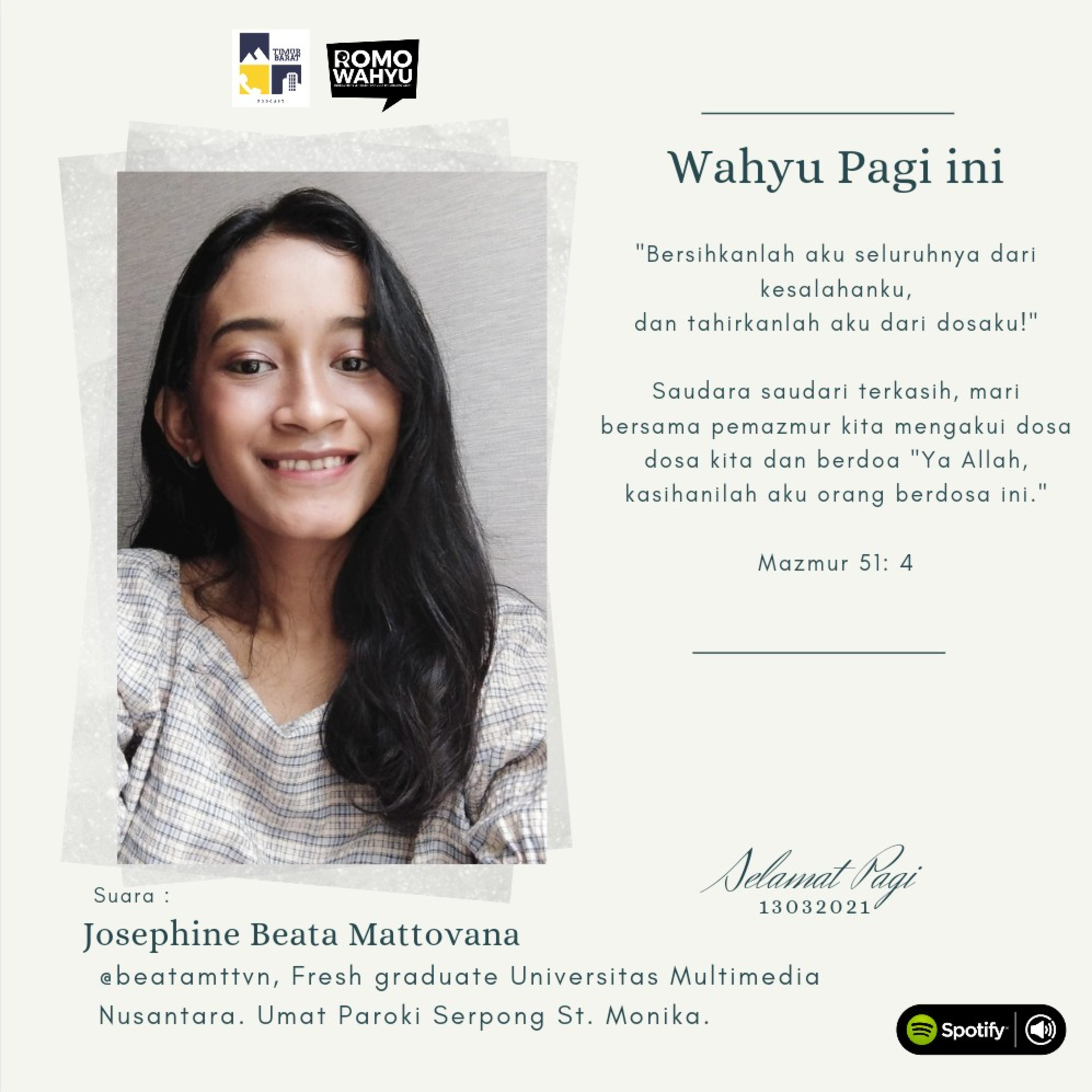 Wahyu Pagi ini - 13032021 with Josephine Beata Mattovana episode artwork