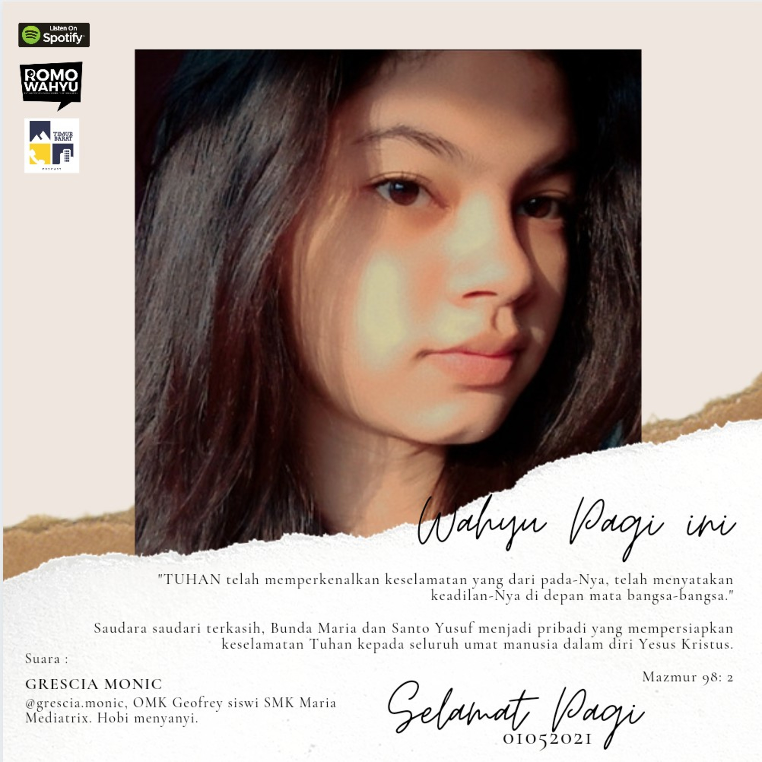 Wahyu Pagi ini - 01052021 with Grescia Monic episode artwork