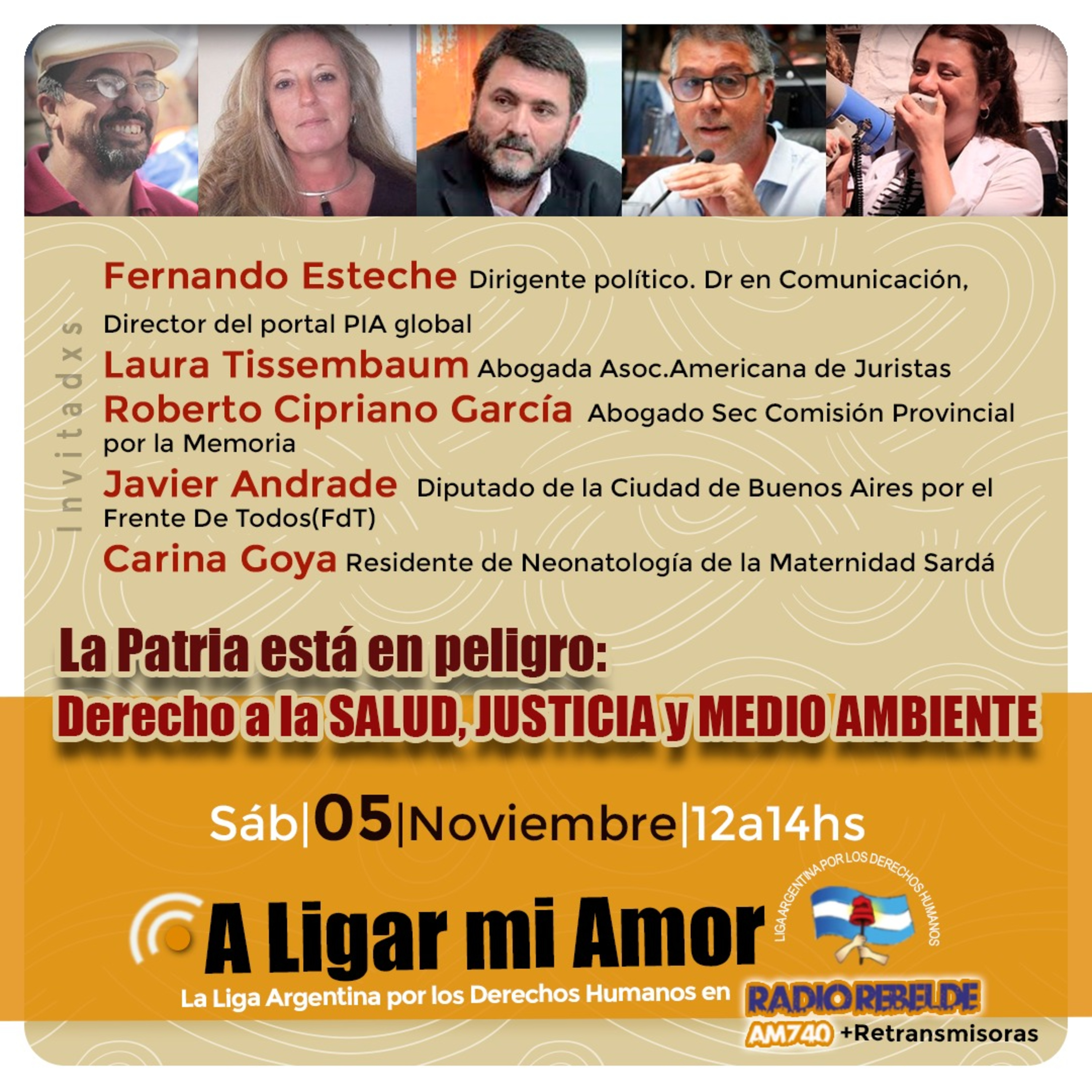  A Ligar mi Amor"#106 sábado 5 /11/2022: ”LA Patria está en peligro: Derecho a la SALUD,JUSTICIA y MEDIO AMBIENTE”  episode artwork