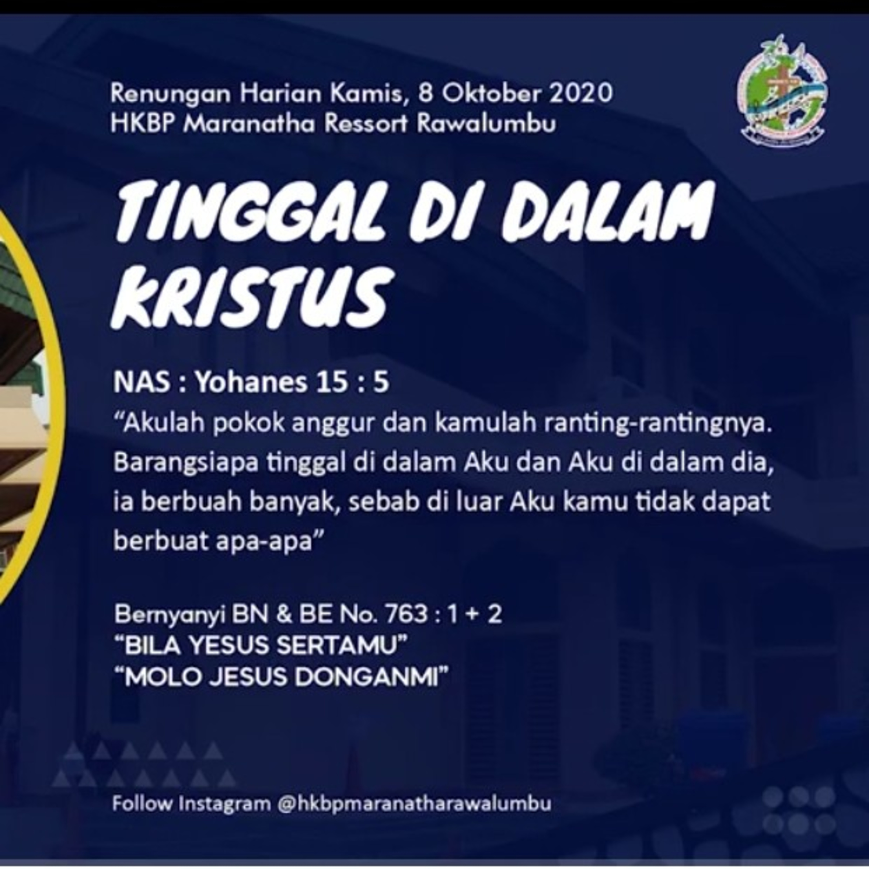 Renungan Harian Kamis, 08 Oktober 2020 "TINGGAL DI DALAM KRISTUS" episode artwork