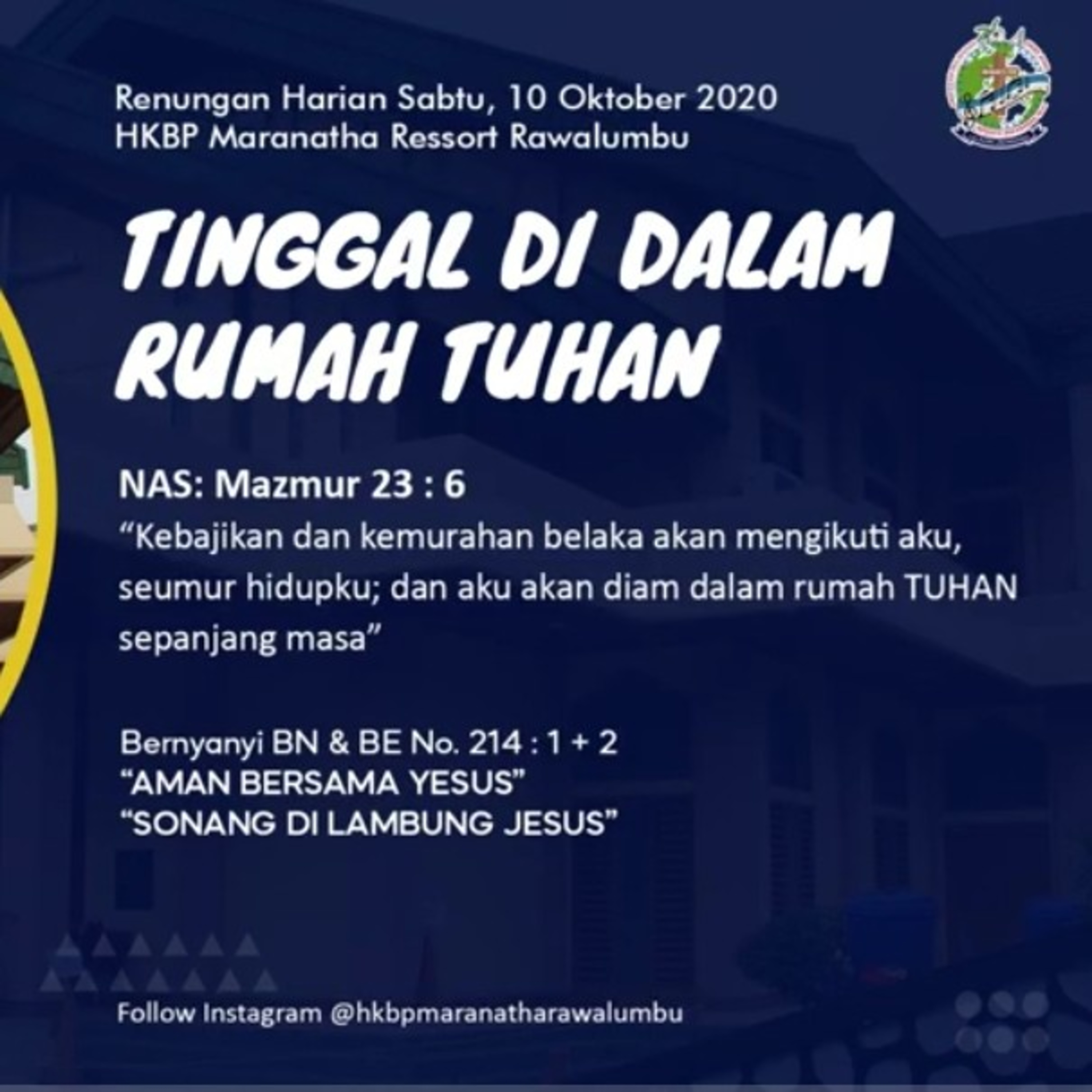 Renungan Harian Sabtu, 10 September 2020 "TINGGAL DI DALAM RUMAH TUHAN" episode artwork