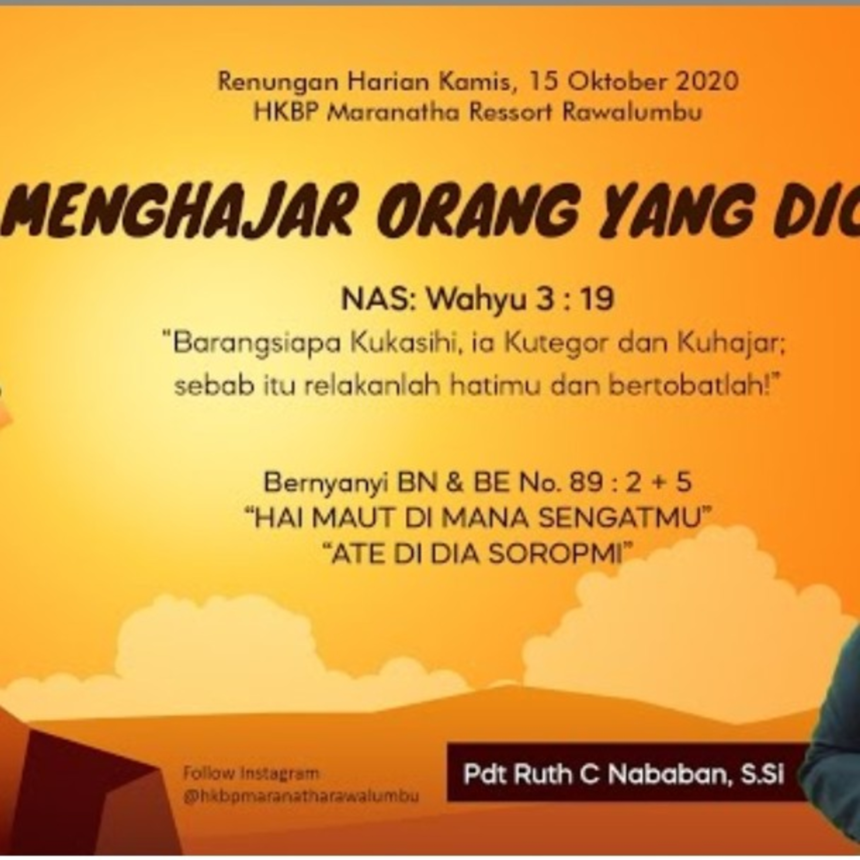 Renungan Harian Kamis, 15 Oktober 2020 "ALLAH MENGHAJAR ORANG YANG DICINTAI-NYA"  episode artwork