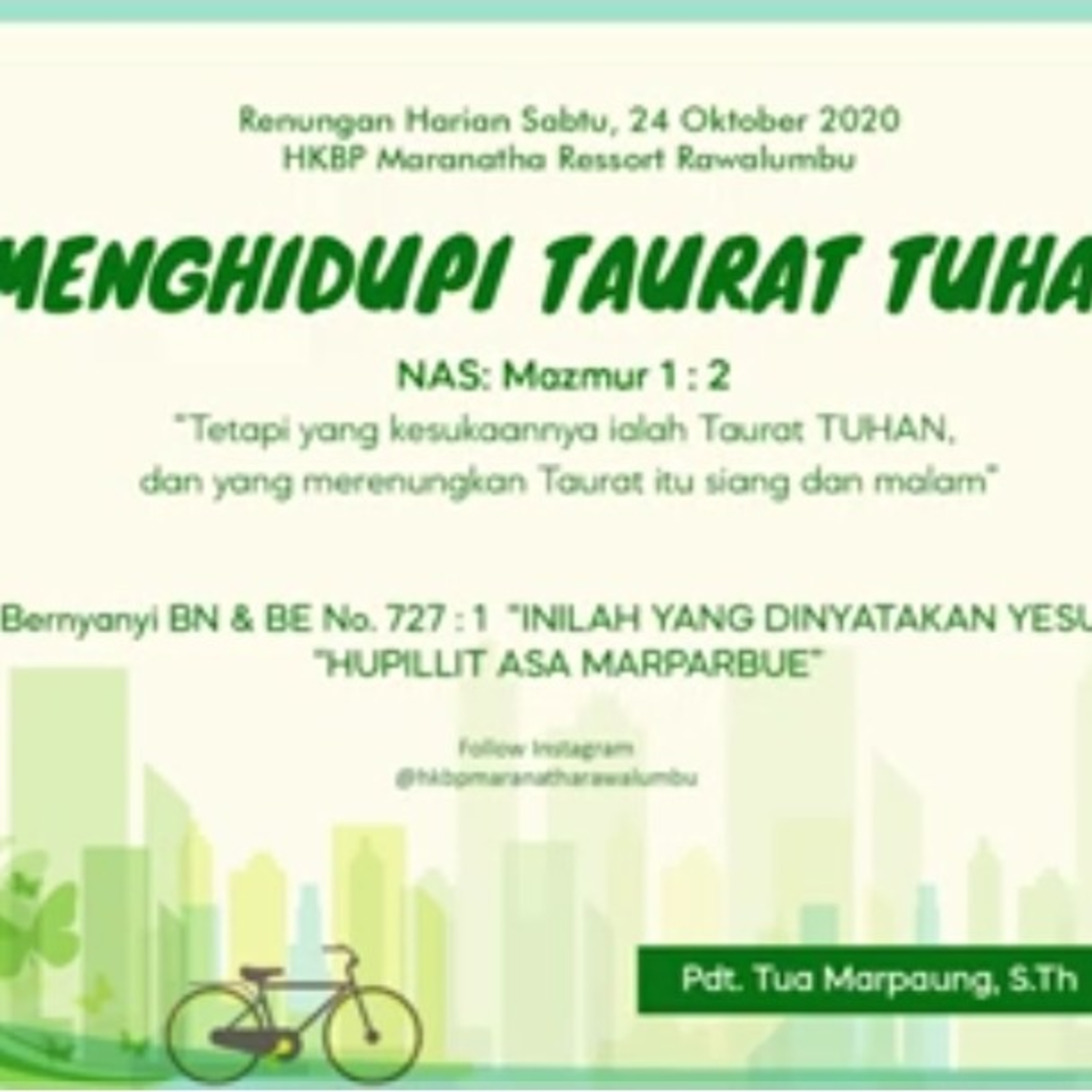 Renungan Harian Sabtu, 24 September 2020 "MENGHIDUPI TAURAT TUHAN" episode artwork