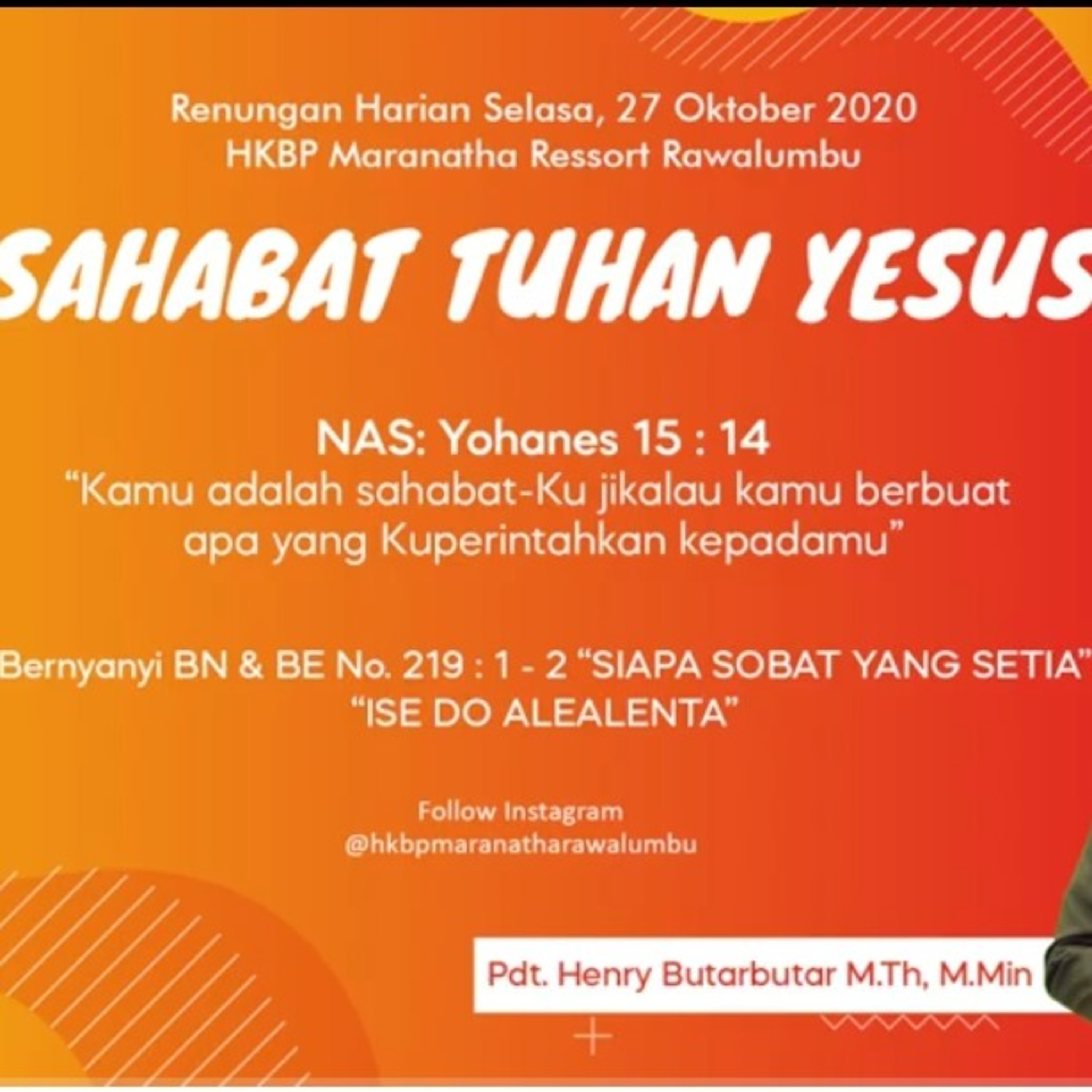 Renungan Harian Selasa, 27 Oktober 2020 "SAHABAT TUHAN YESUS" episode artwork