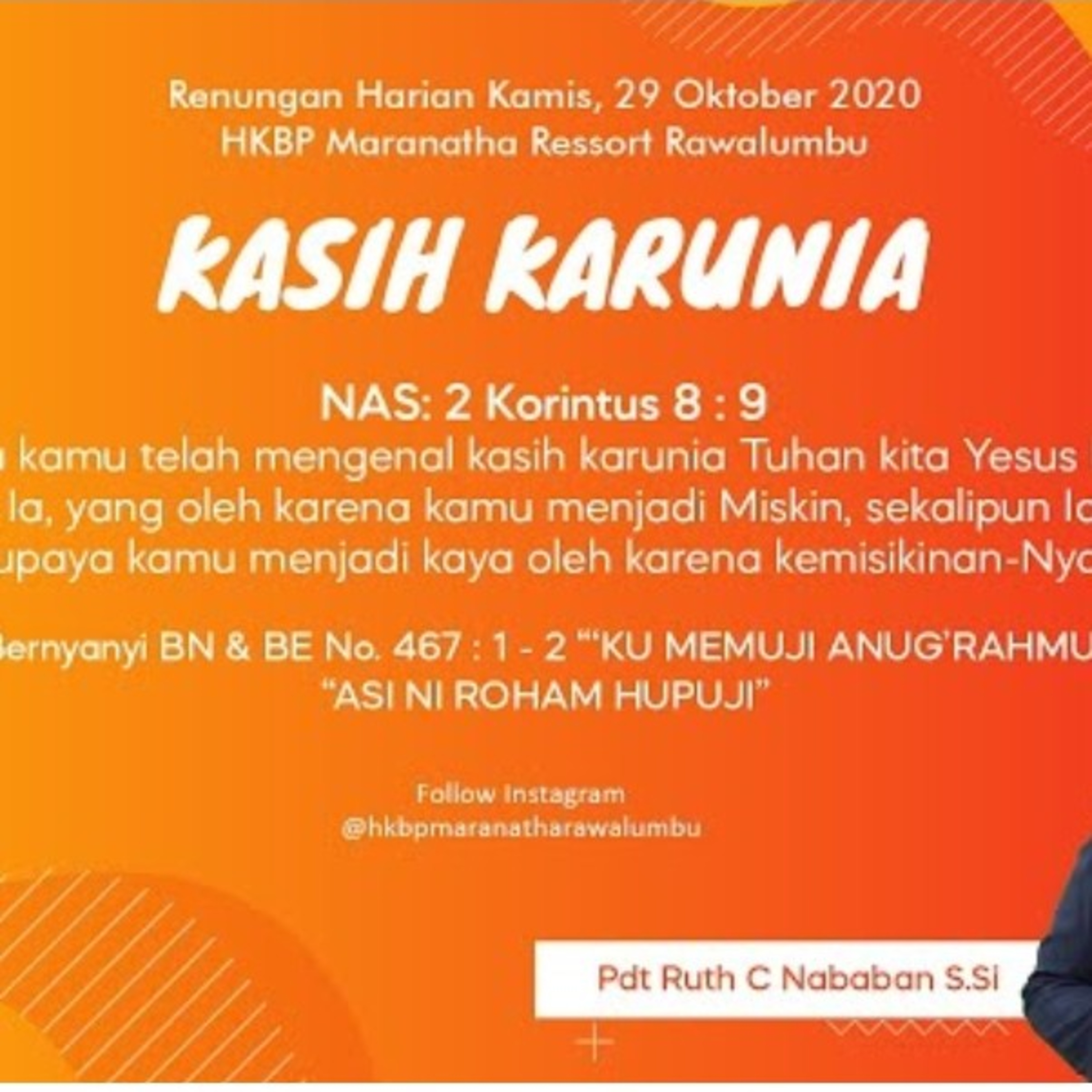 Renungan Harian Kamis, 29 Oktober 2020 "KASIH KARUNIA"  episode artwork