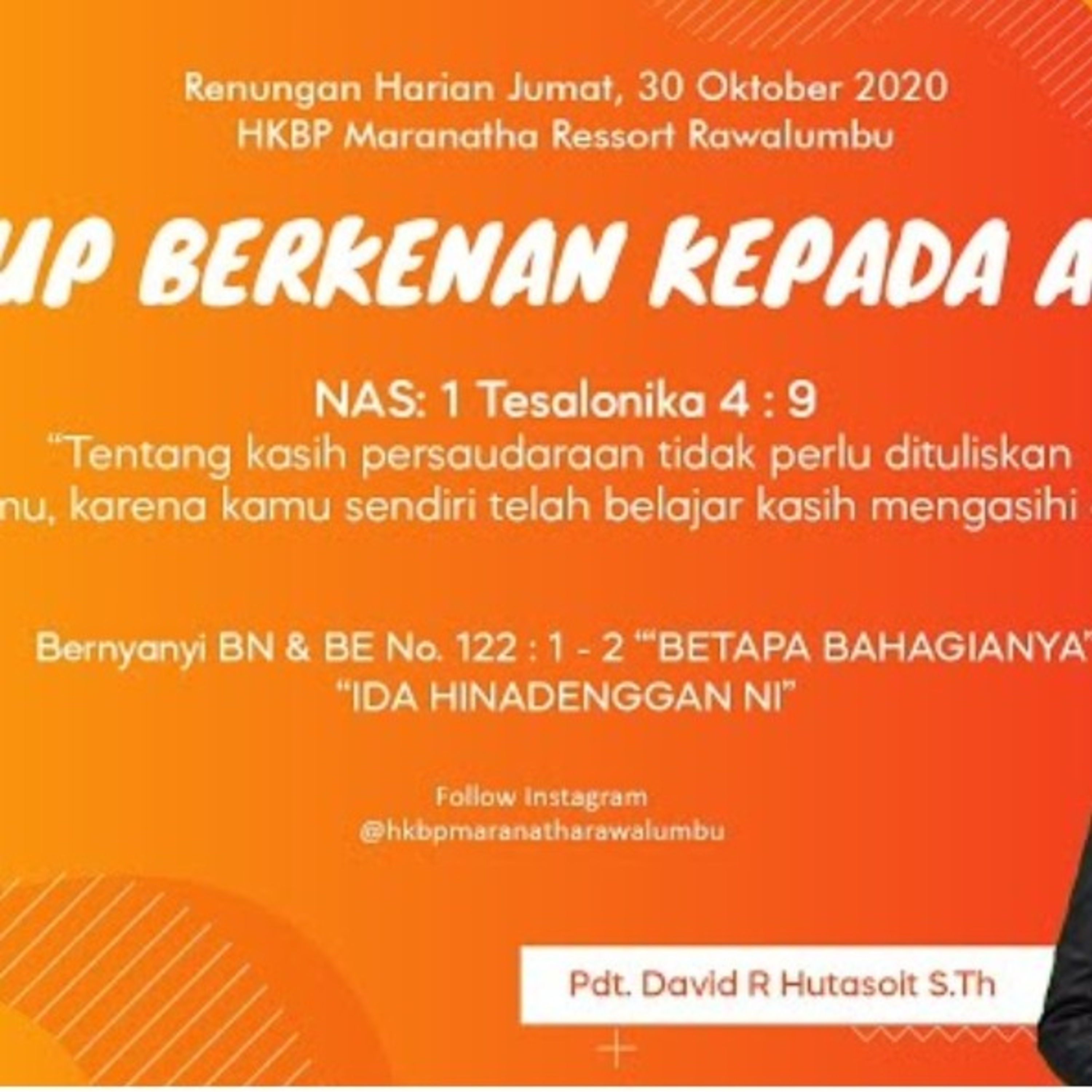 Renungan Harian Jum'at, 30 Oktober 2020 "HIDUP BERKENAN KEPADA ALLAH" episode artwork