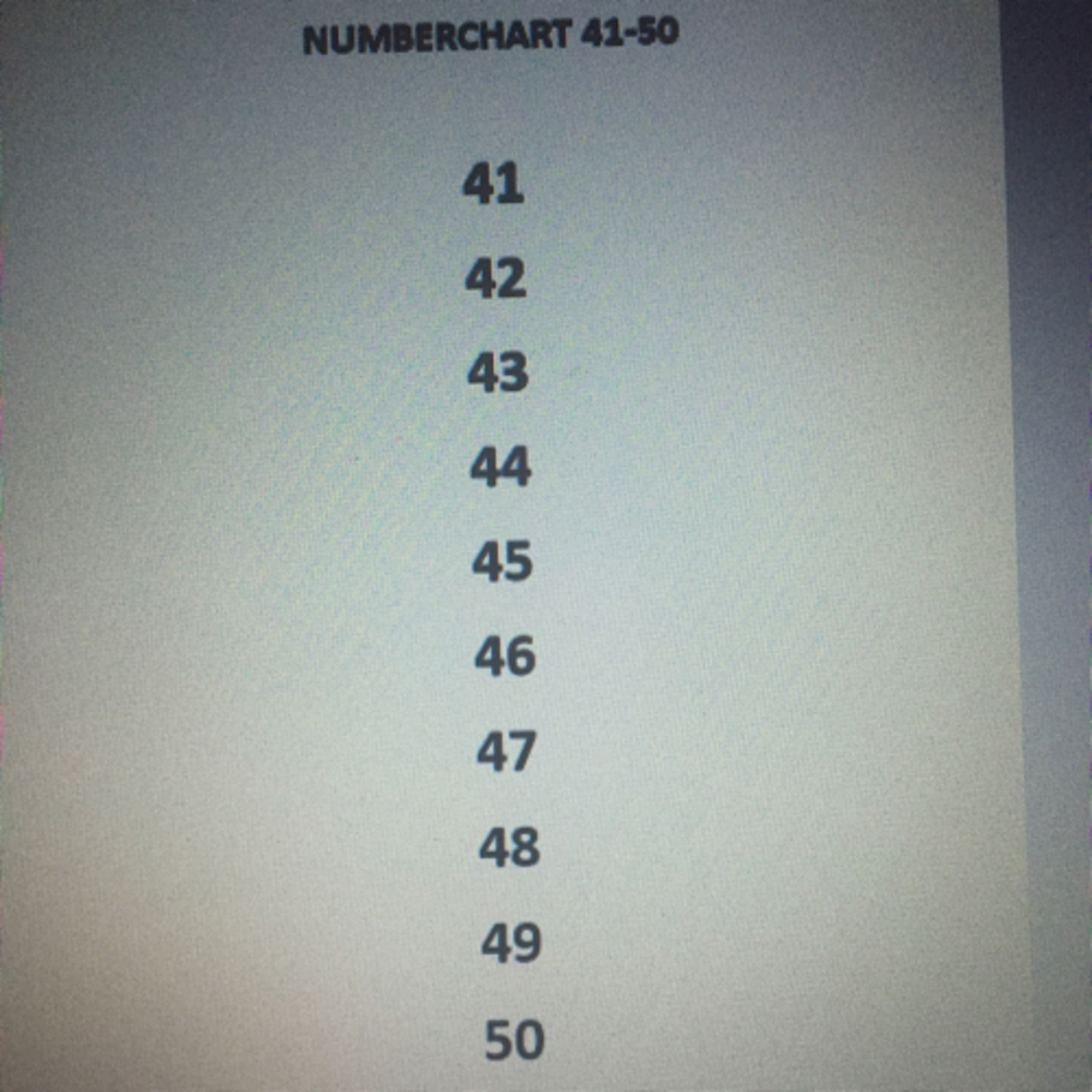 Numbers 41-50
