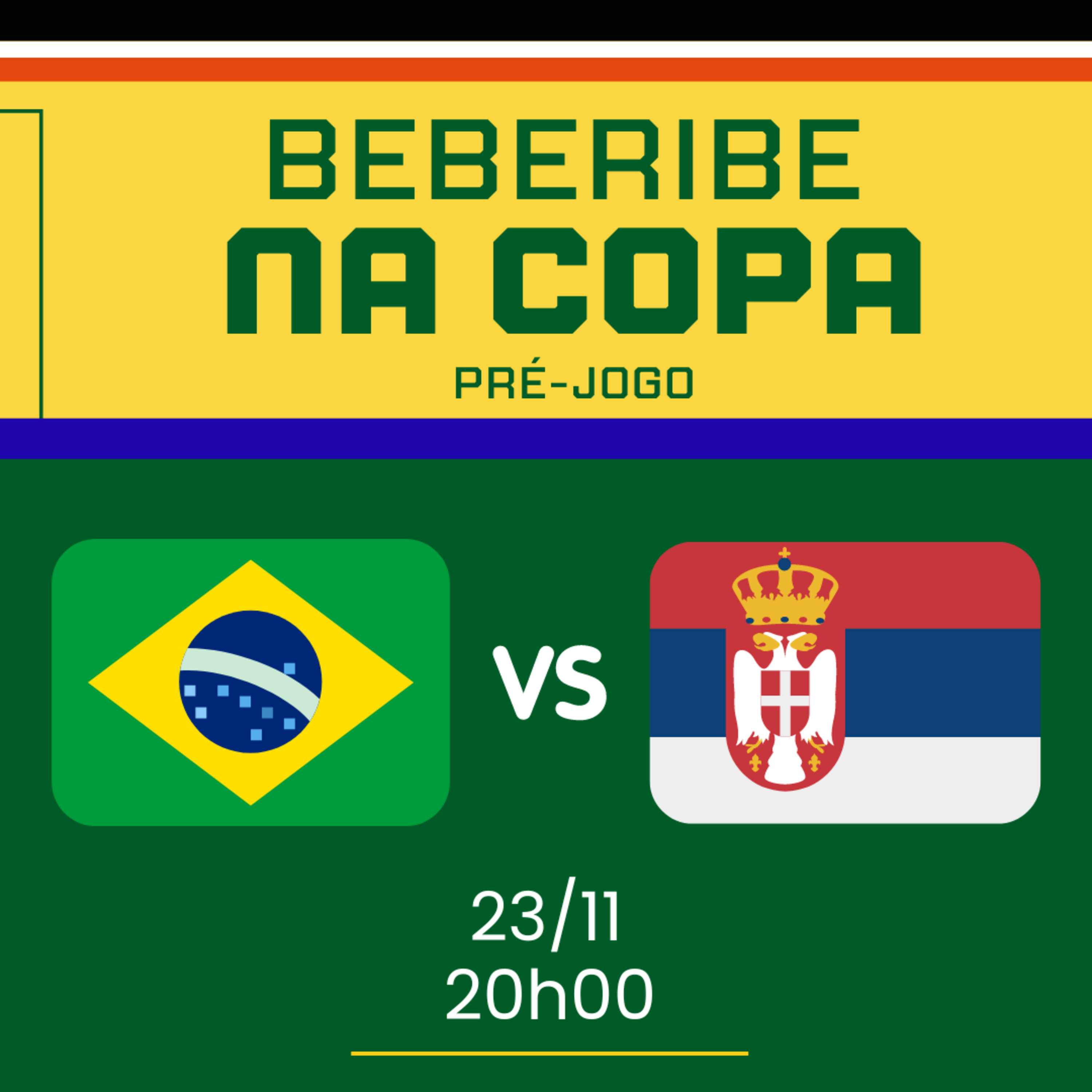 #002 - Pré Jogo - Brasil x Sérvia - Copa do Mundo 2022 episode artwork