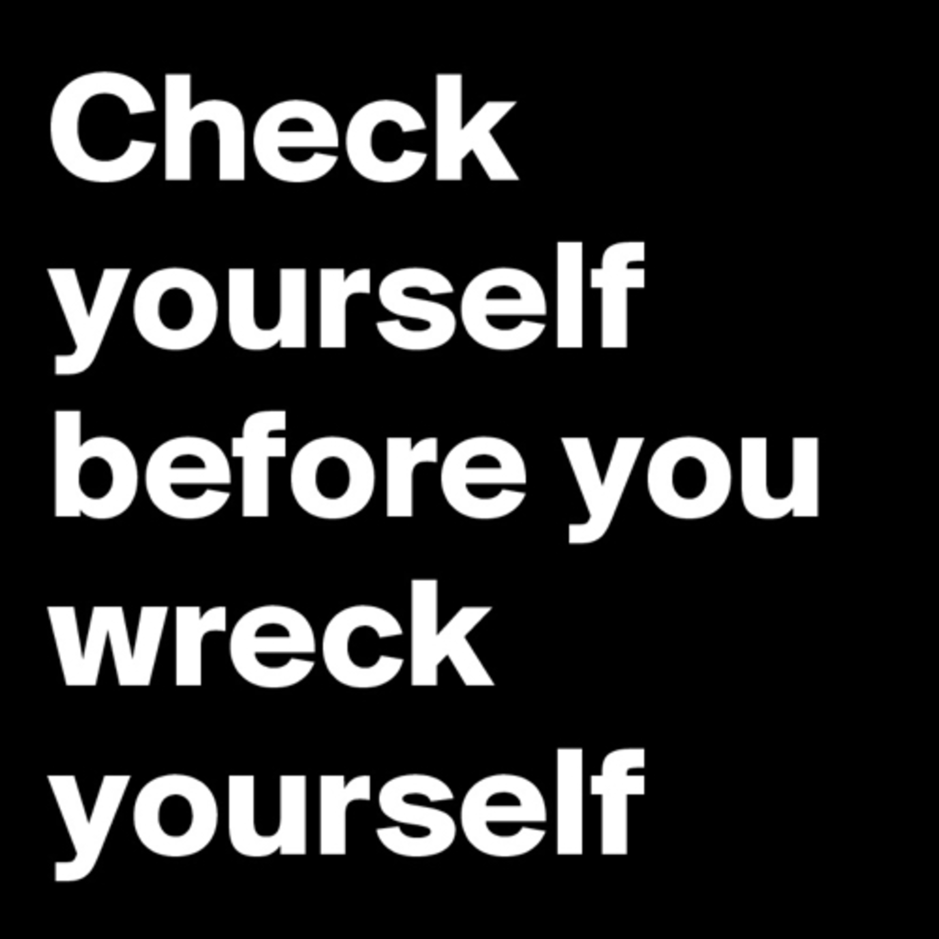 Check yourself before you wreck yourself  episode artwork