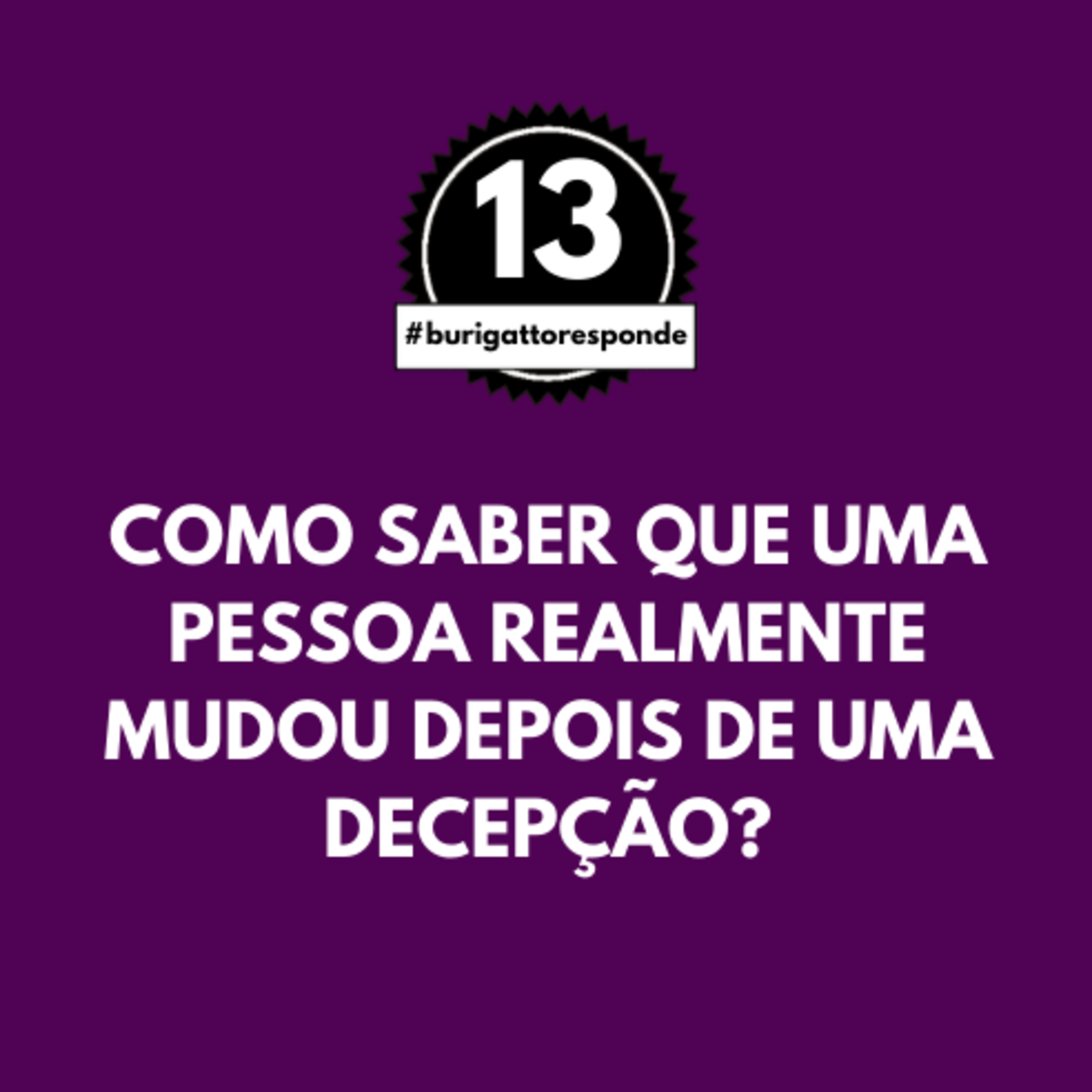 Como Saber que uma Pessoa Realmente Mudou Depois de uma Decepção? | #burigattoresponde 13 episode artwork