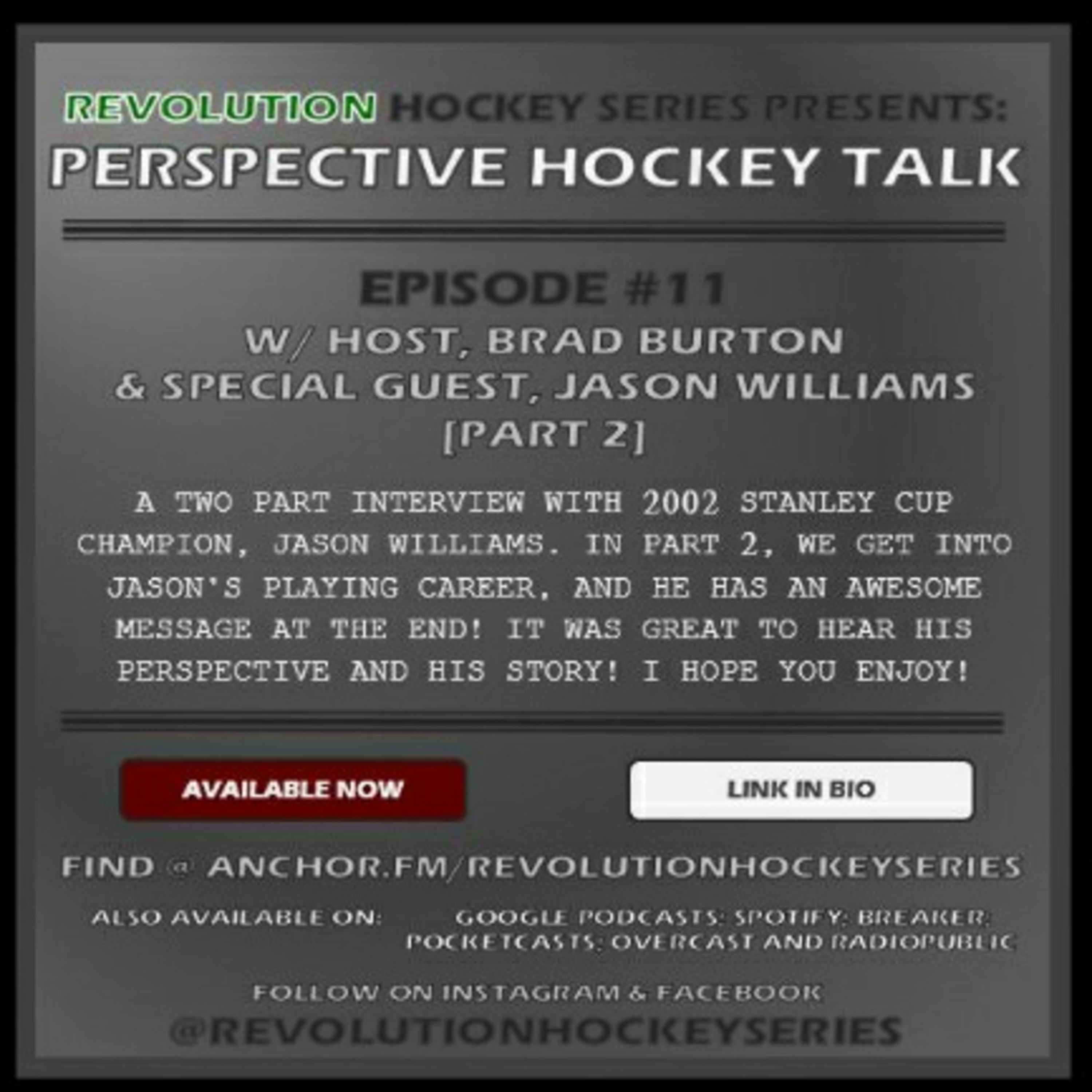 Ep. #11 w/ Jason Williams, 2002 Stanley Cup Champion with the Detroit Red Wings