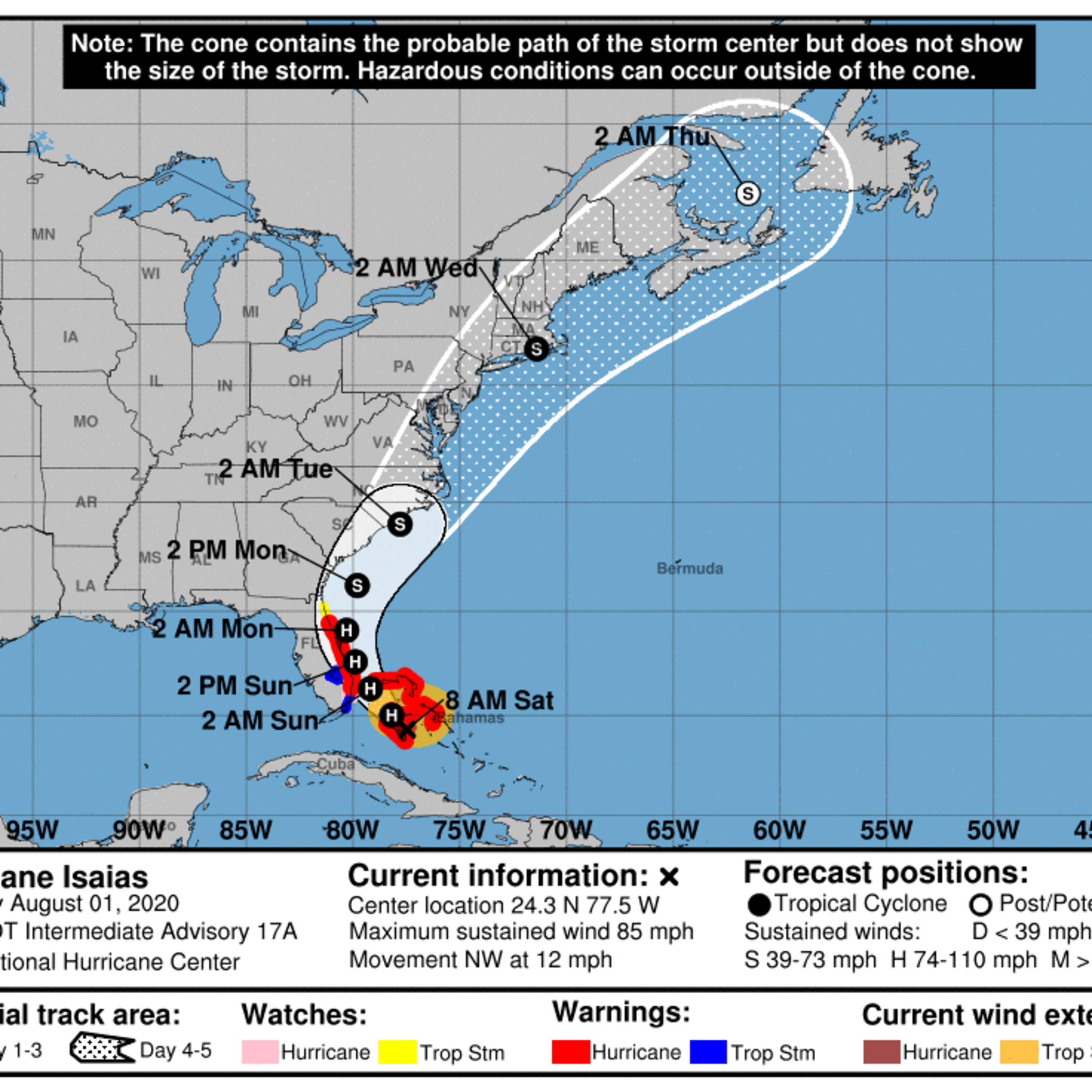 Weather in 10 Hurricane Isaias Timing of Impacts of Gales and Heavy Rains Florida, Carolinas, Mid Atlantic & Northeast