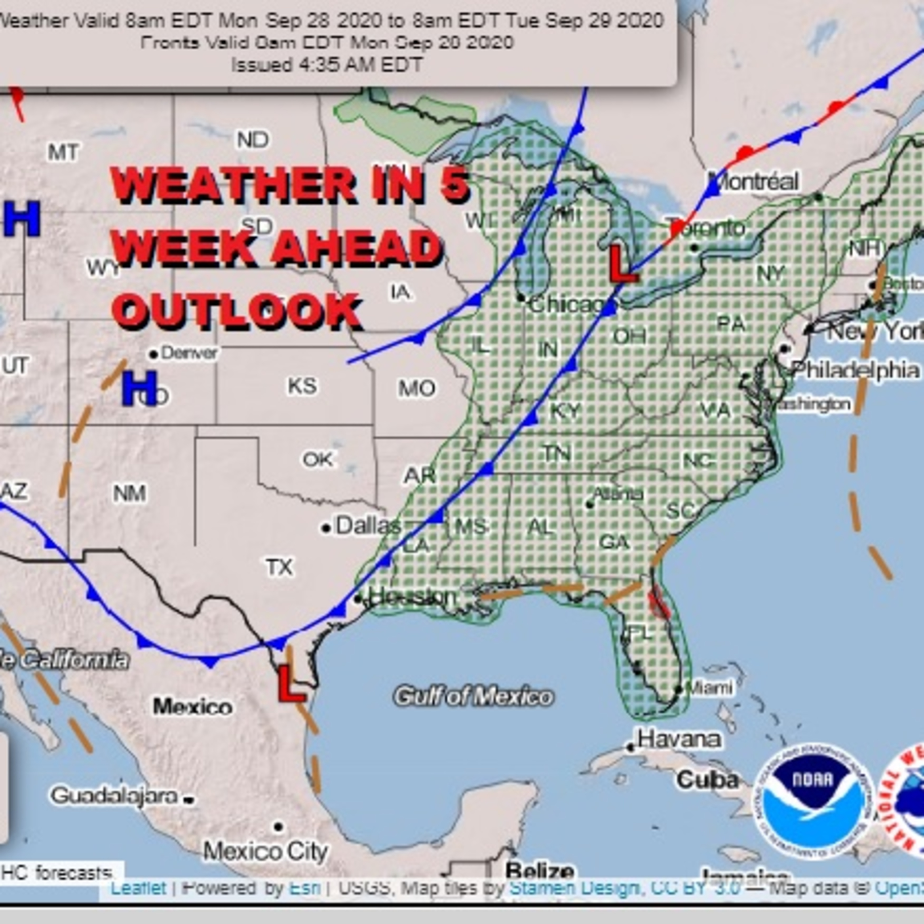 Weather in 5 Rain Northeast Mid Atlantic Tuesday Wednesday, Cooler Air Arrives Afterwards, Watching Tropics Northwest Caribbean Late Week
