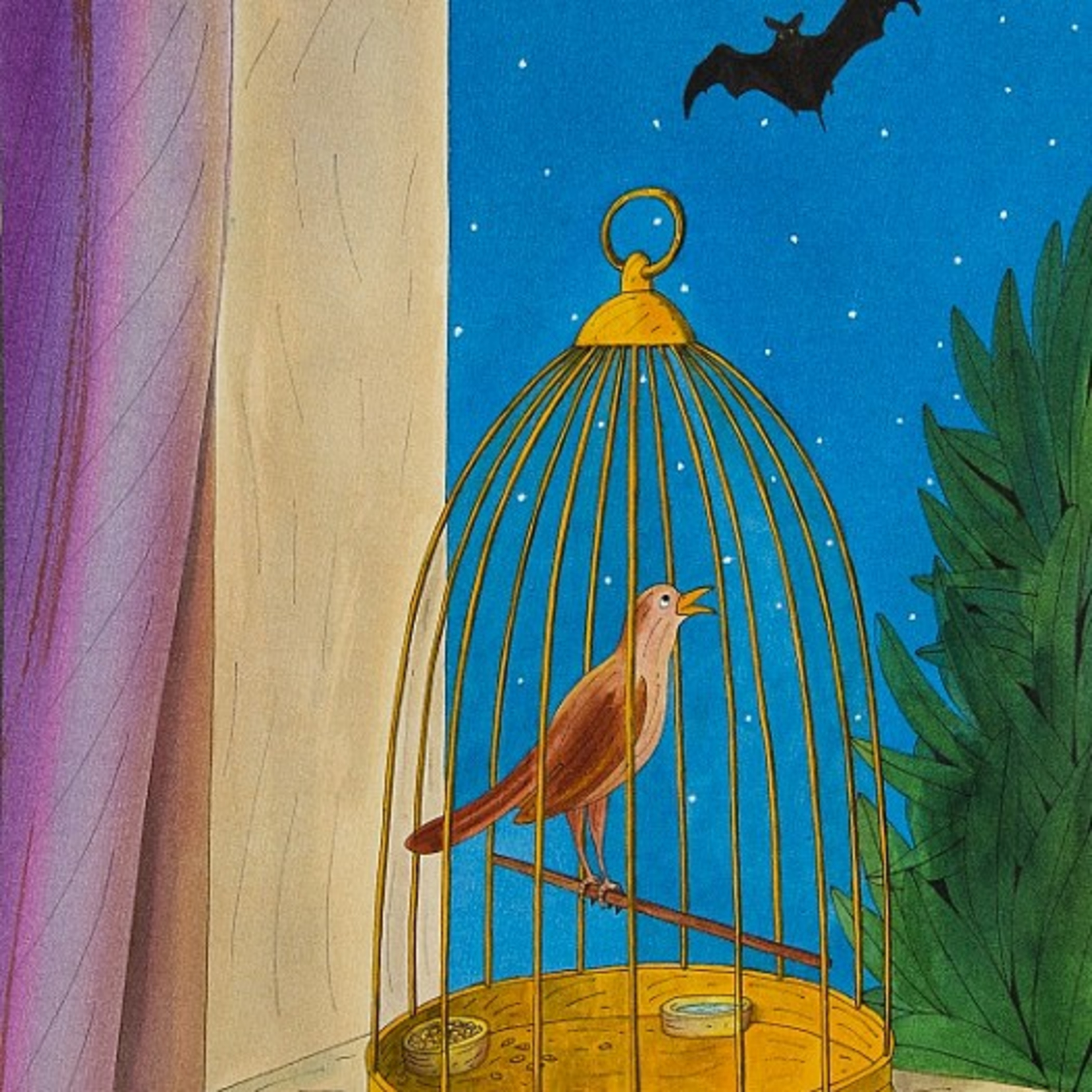 The caged Bird and the Bat episode artwork