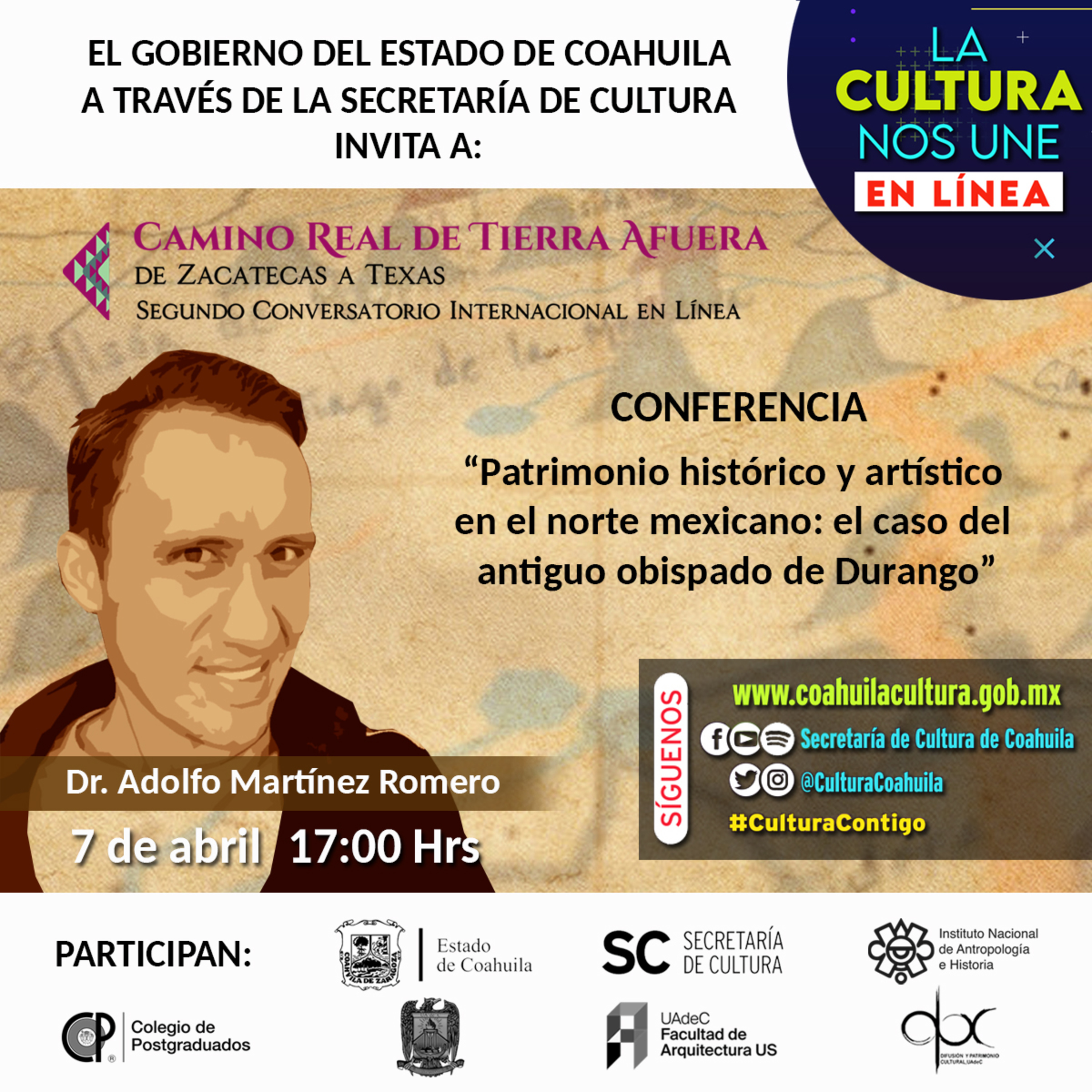 Conferencia: “Patrimonio histórico y artístico en el norte mexicano: el caso del antiguo obispado de Durango” Presenta: Dr. Adolfo Martínez Romero, Centro INAH-Durango episode artwork