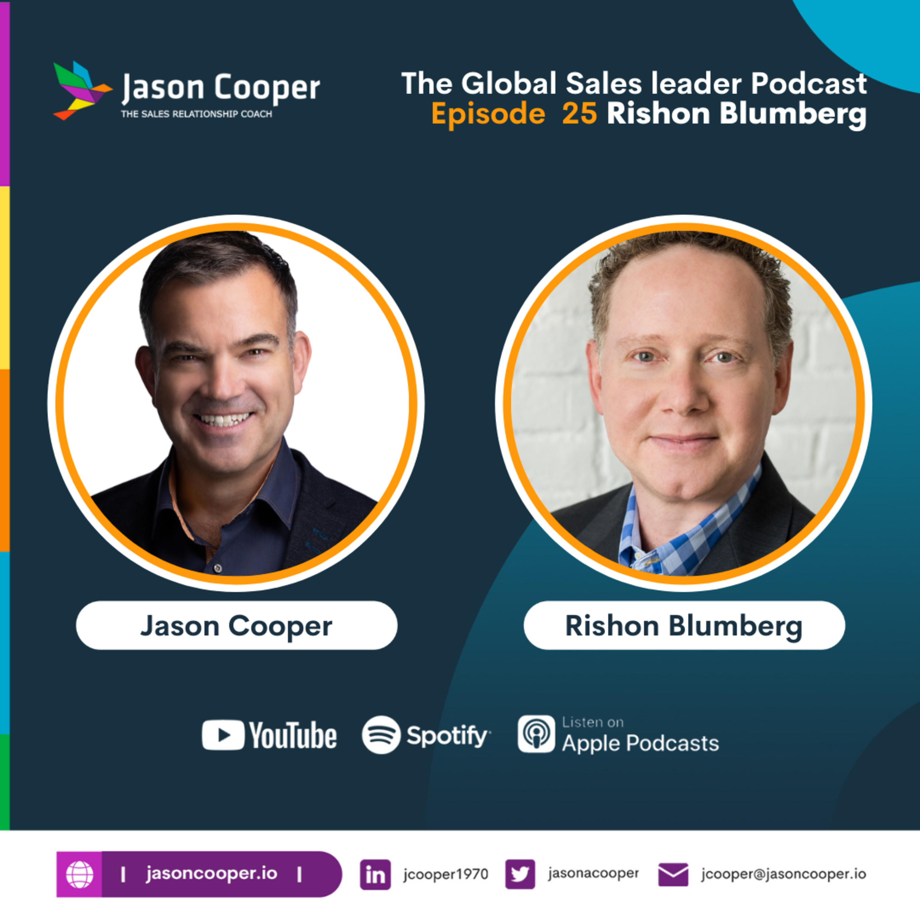 Sales Leadership with music and tech The Global Sales Leader Podcast 25 with Rishon episode artwork