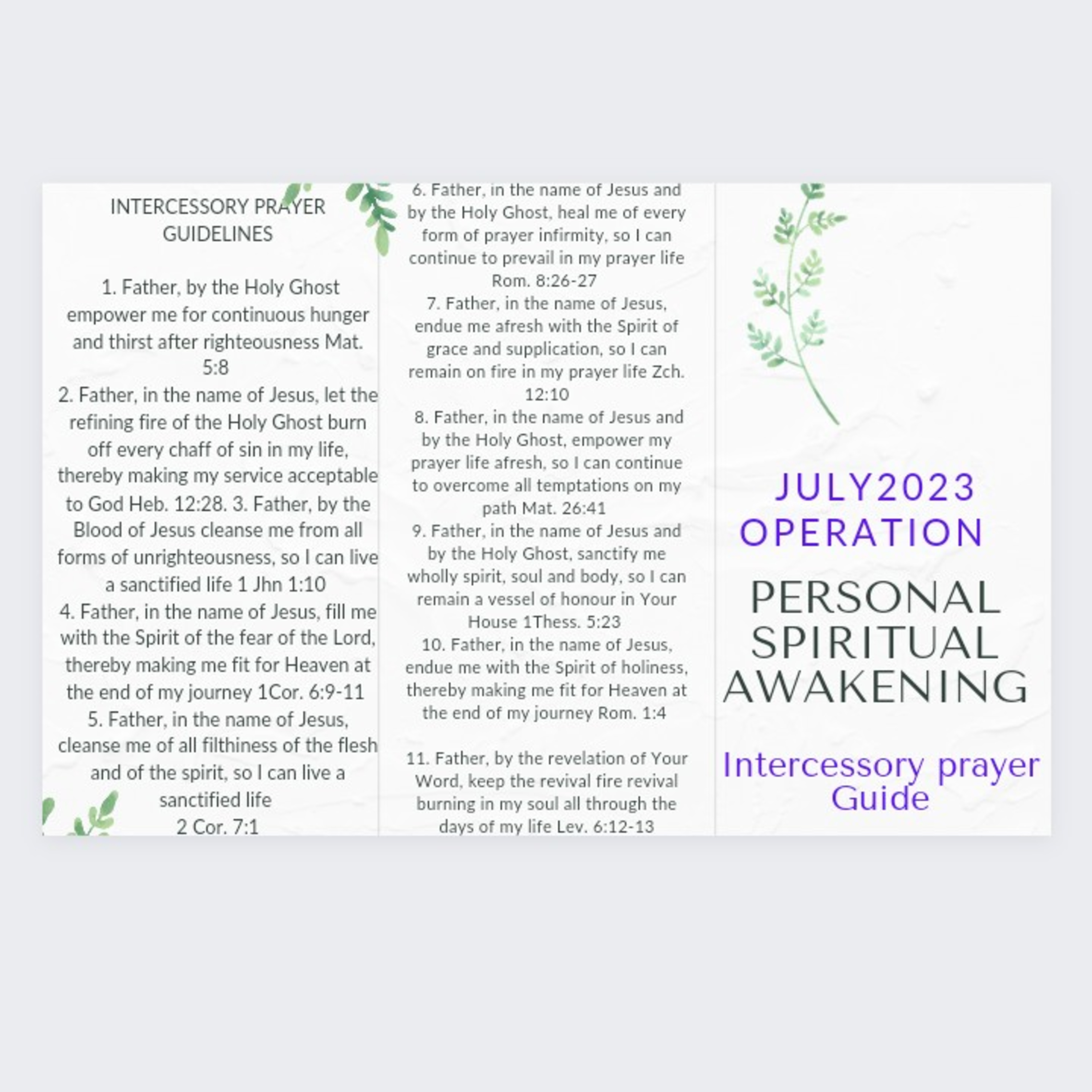 July 2023 Operation Personal Spiritual Awakening Evening Prayer  episode artwork
