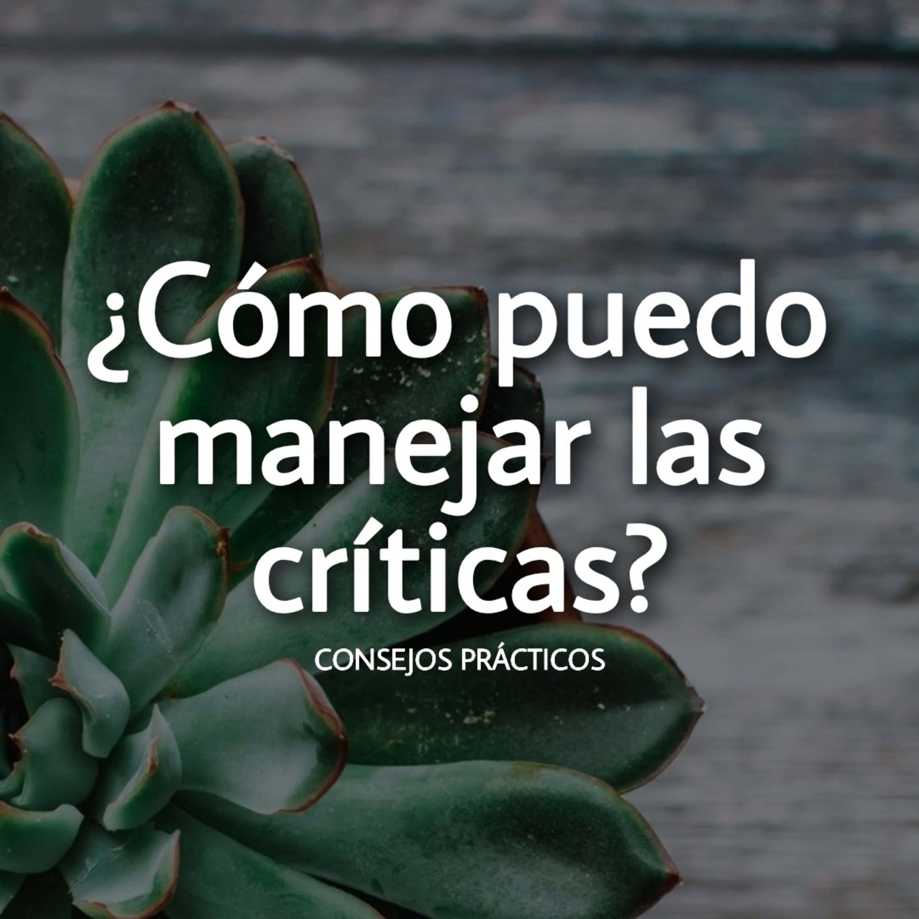 ¿Cómo puedo manejar las críticas?