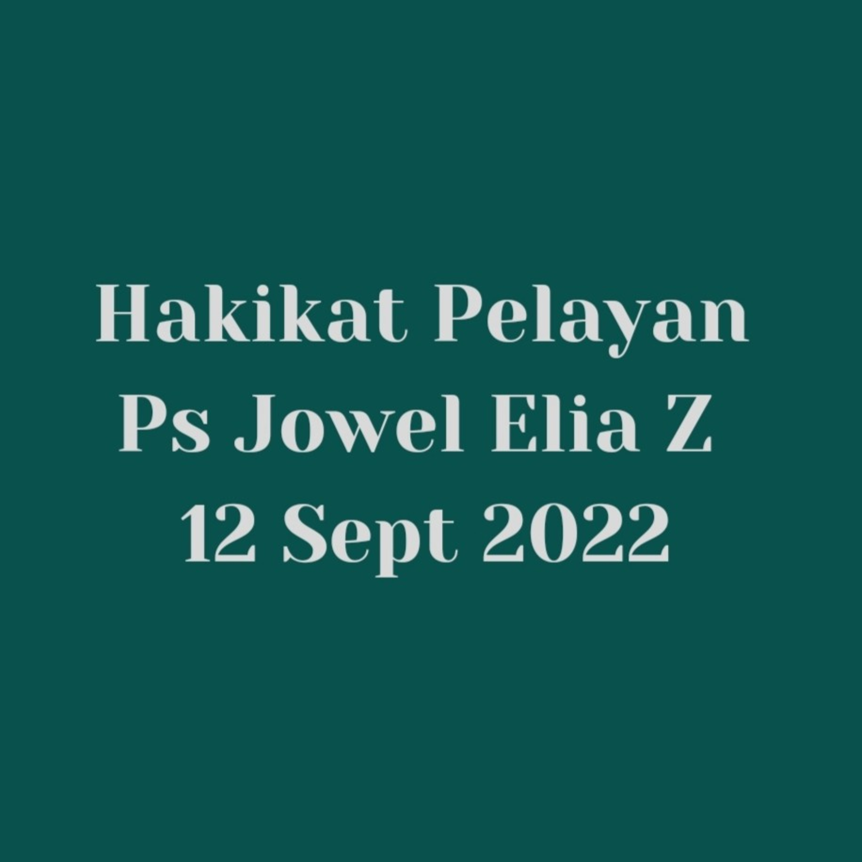 Renungan Hakikat pelayanan episode artwork
