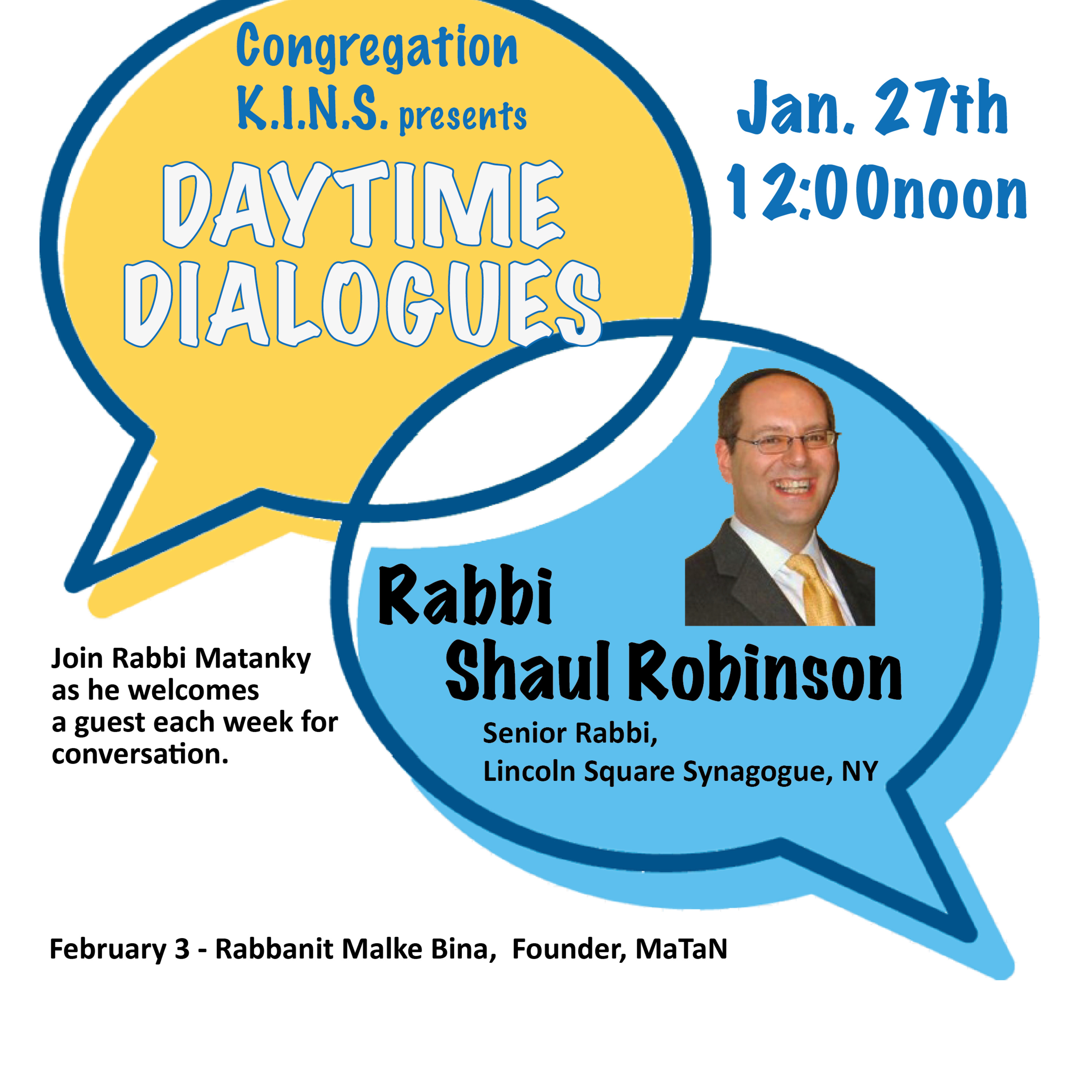 Congregation KINS presents Daytime Dialogues