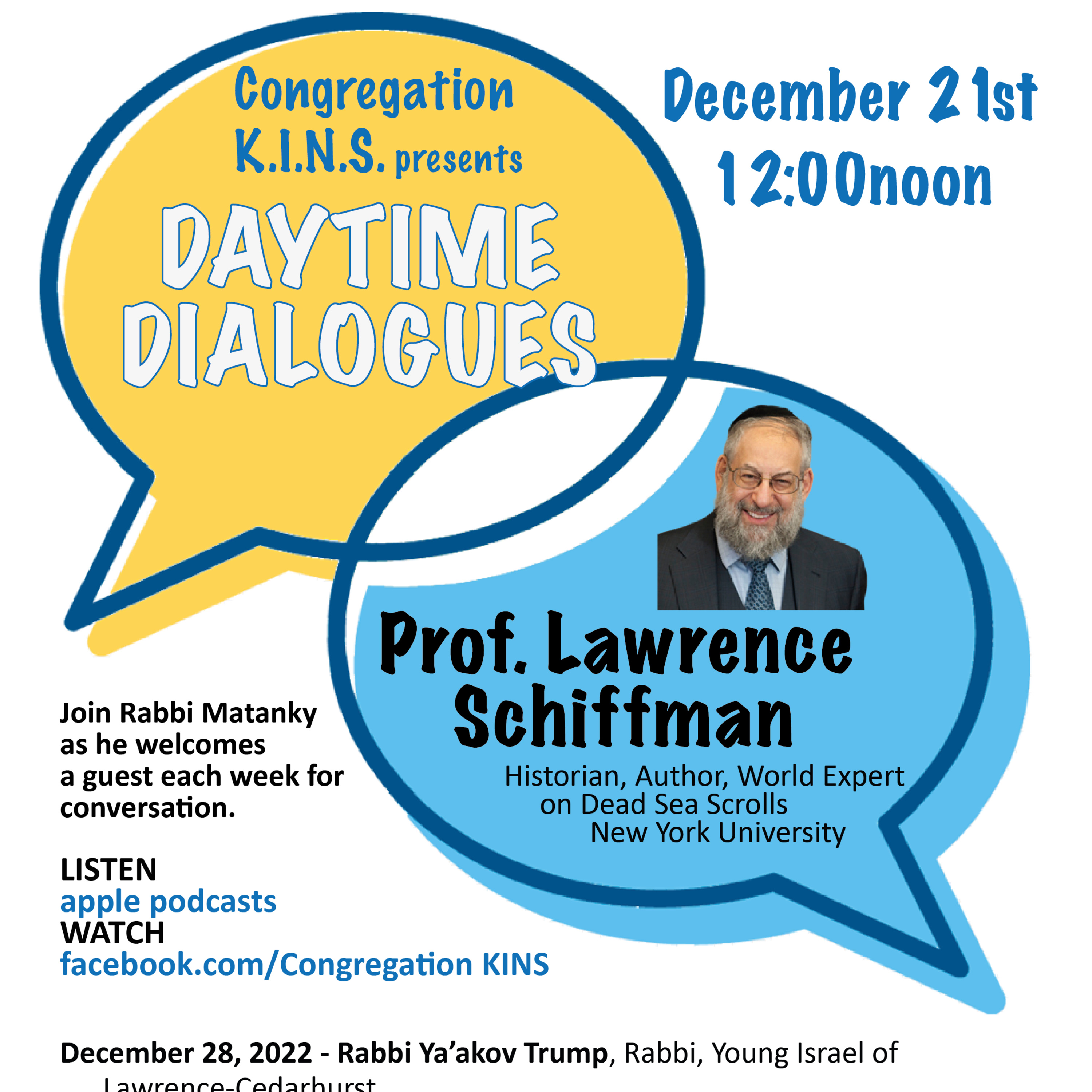 Congregation KINS presents Daytime Dialogues