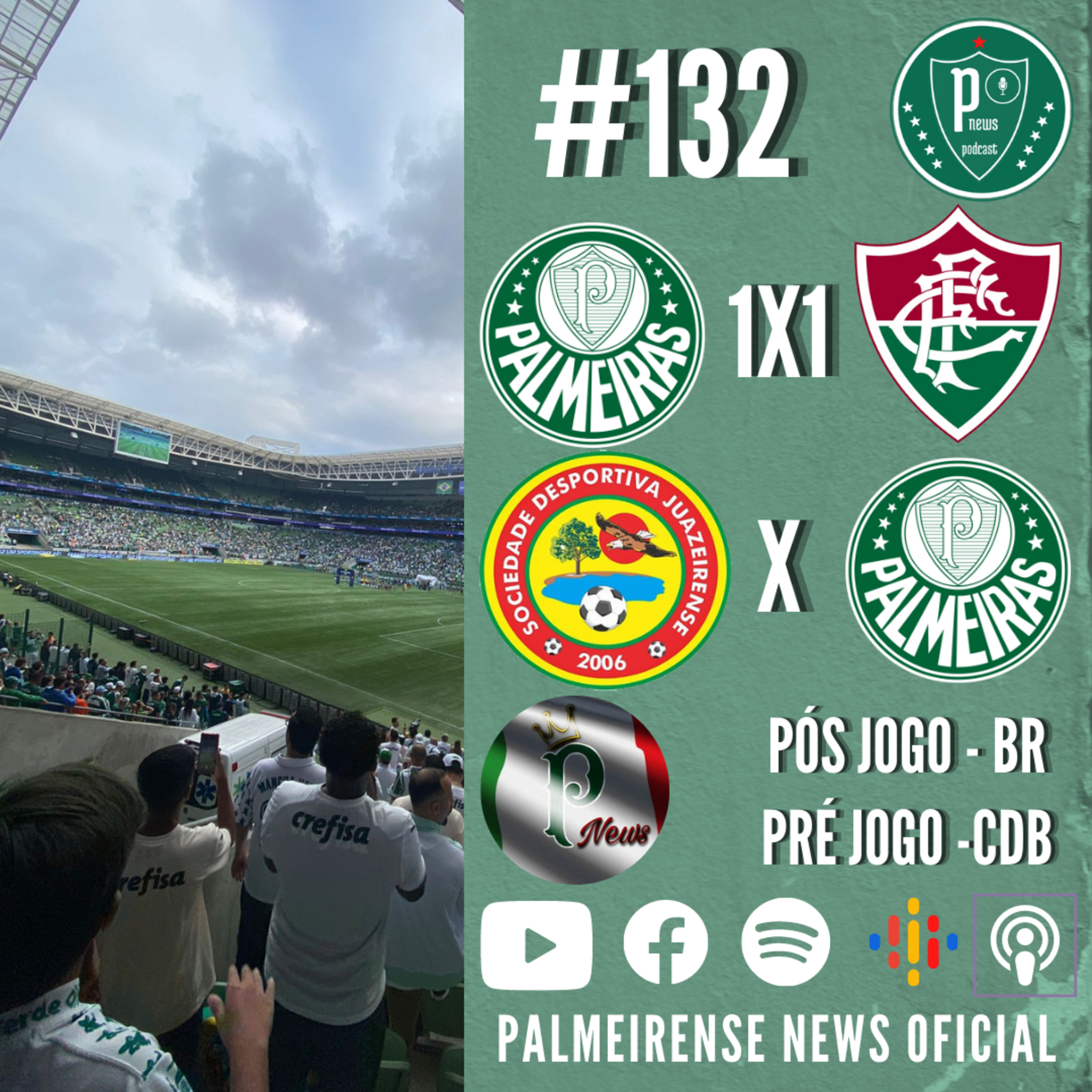 #132 | Pós PAL 1x1 FLU | PRÉ JOGO JUA X PAL | RENOVAÇÃO DA BASE | RELACIONADOS COPA DO BRASIL episode artwork
