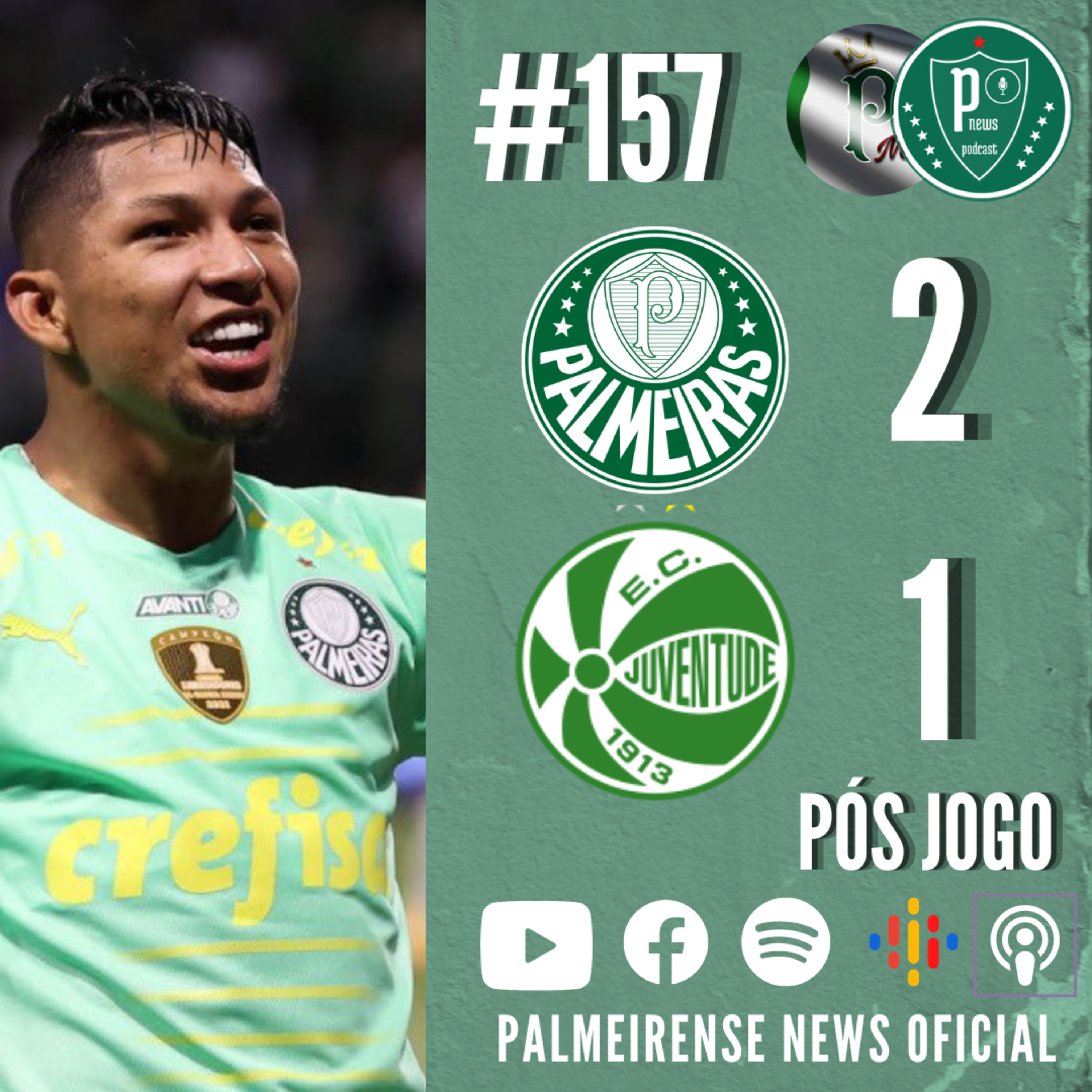 #157 | PALMEIRAS 2X1 JUVENTUDE | CABEÇA FRIA E FOCO NO BRASILEIRÃO episode artwork