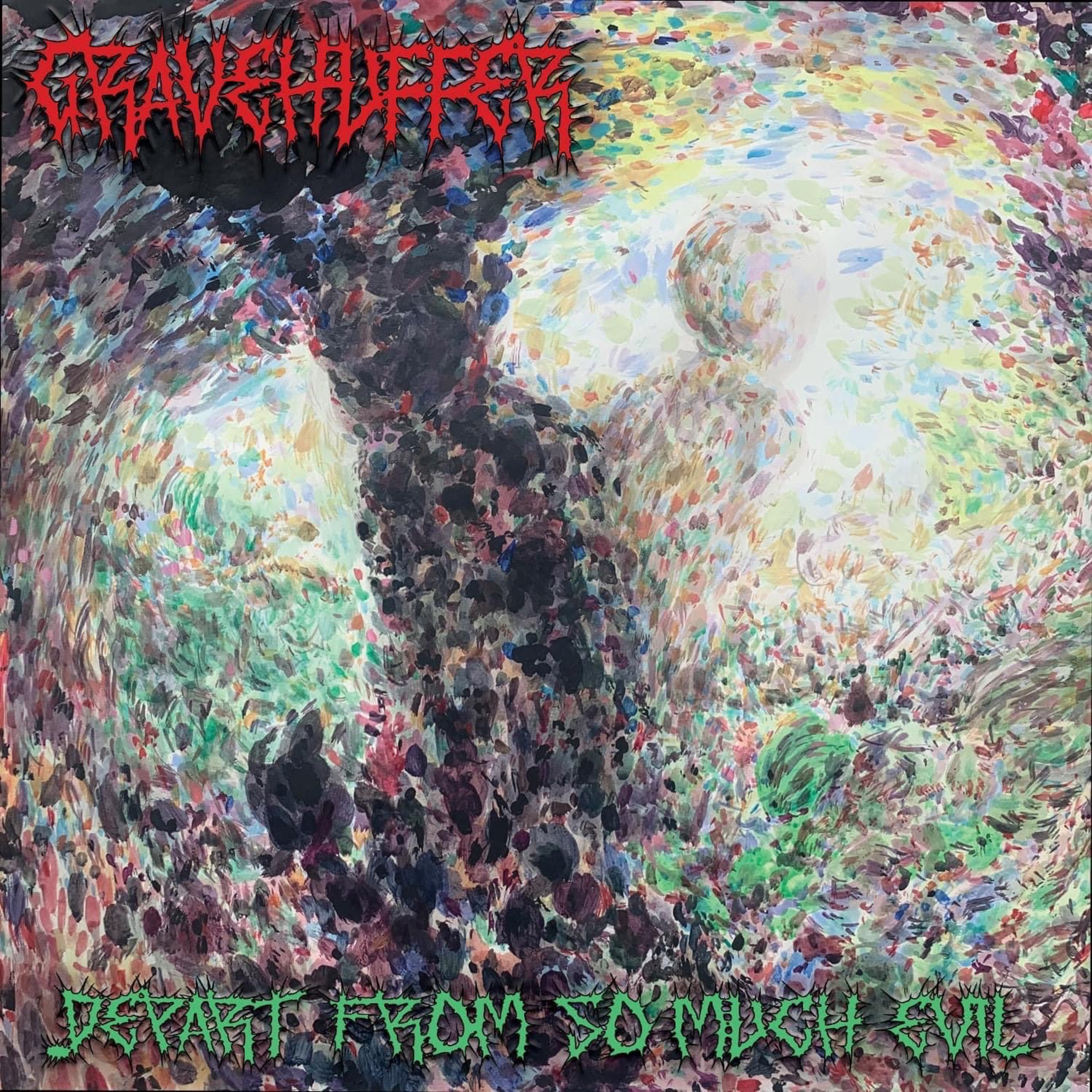 I CAN SEE THE CIRCLE PITS!! ALBUM REVIEW: Gravehuffer - Depart from so much evil episode artwork