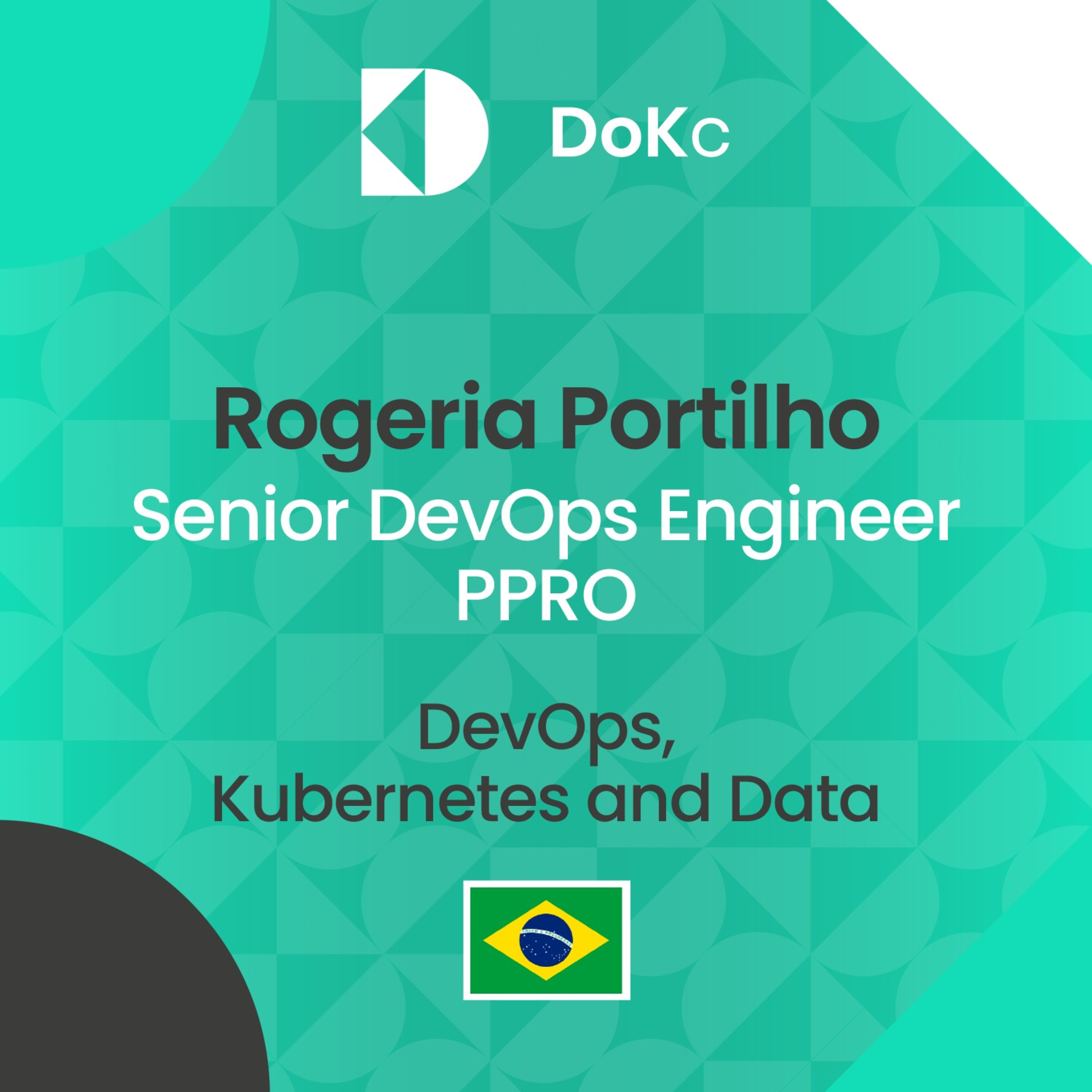 cover of episode #1 DoK Community Brazil: DevOps, kubernetes and data // Rogeria Portilho (Talk in Portuguese)
