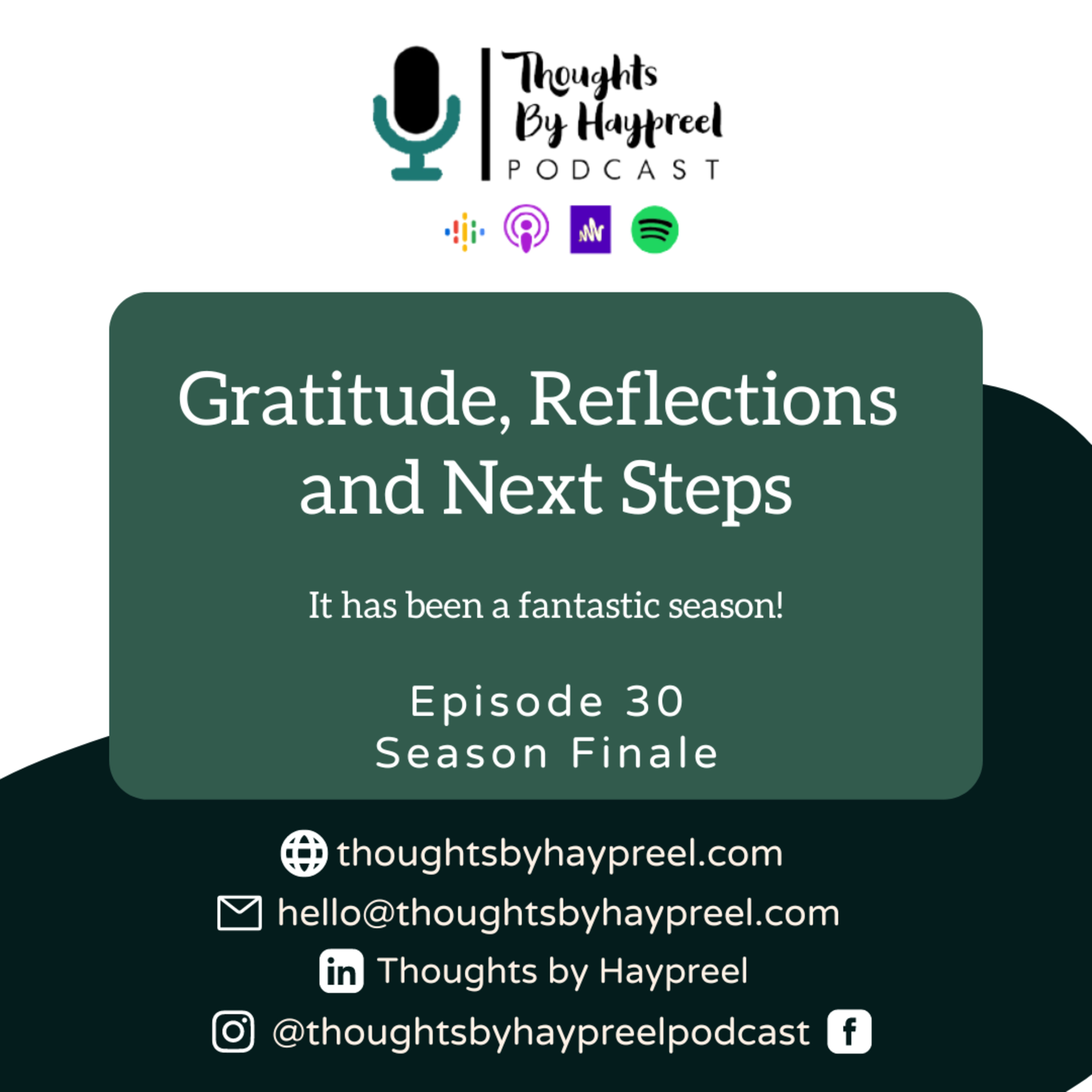 Ep. 30_Gratitude, Reflections and Next Steps episode artwork