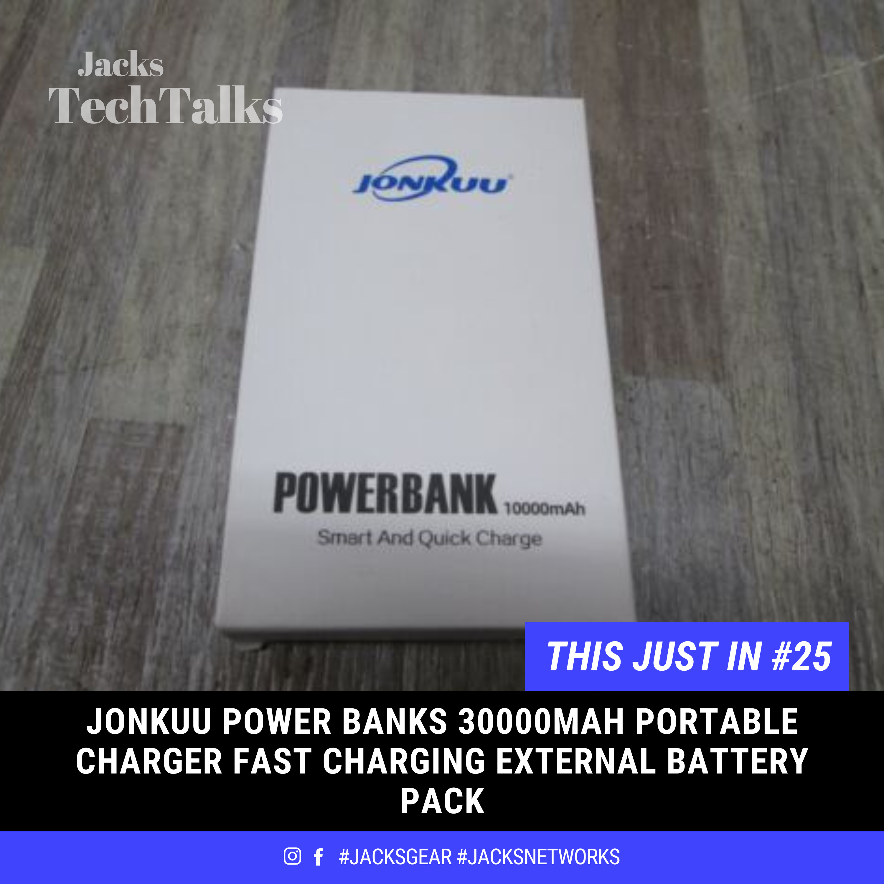 JONKUU Power Banks 30000mAh Portable Charger Fast Charging External Battery Pack thumbnail