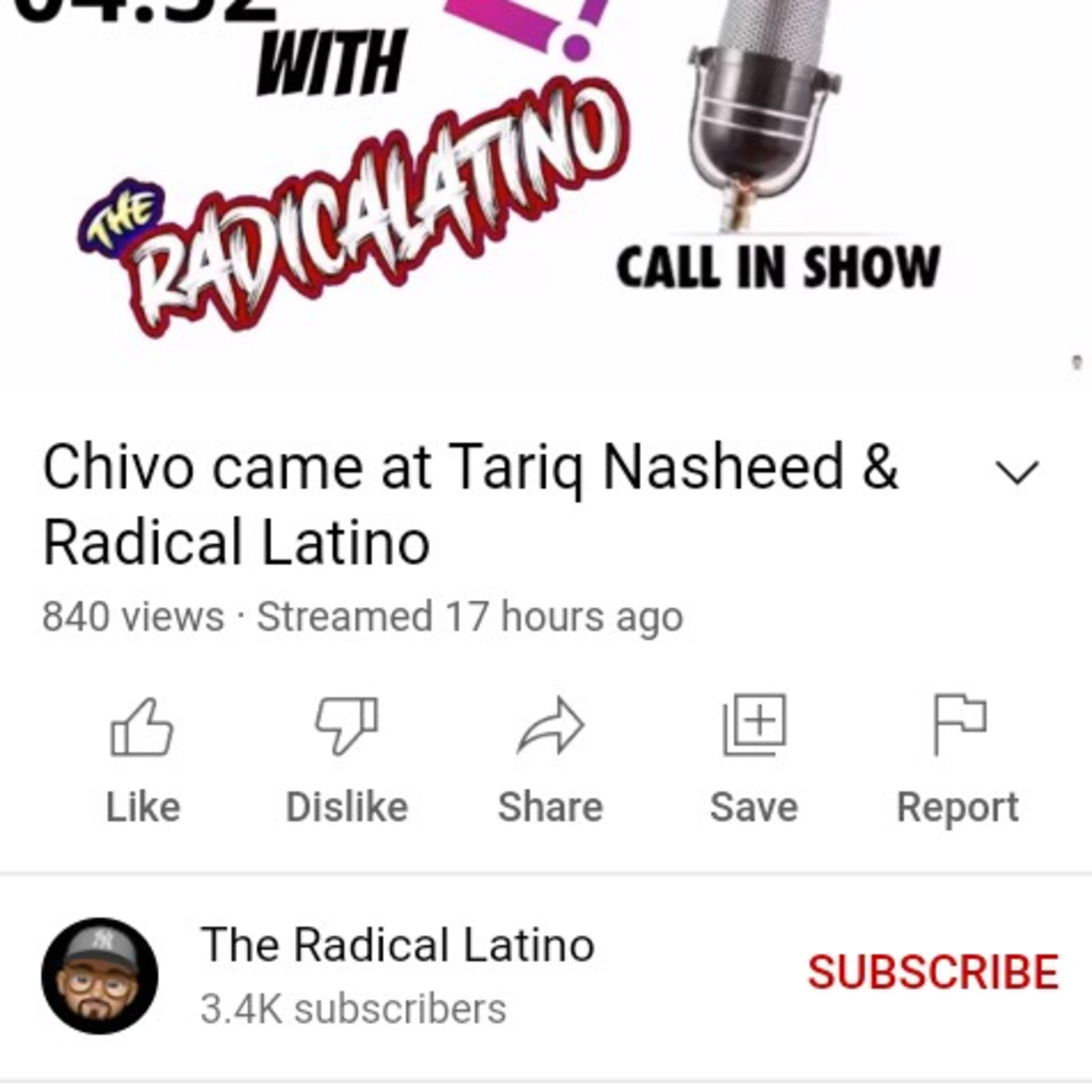Mess on Last night's Radical Latino's video with myself, him & others about Chivo Antonio Batista episode artwork
