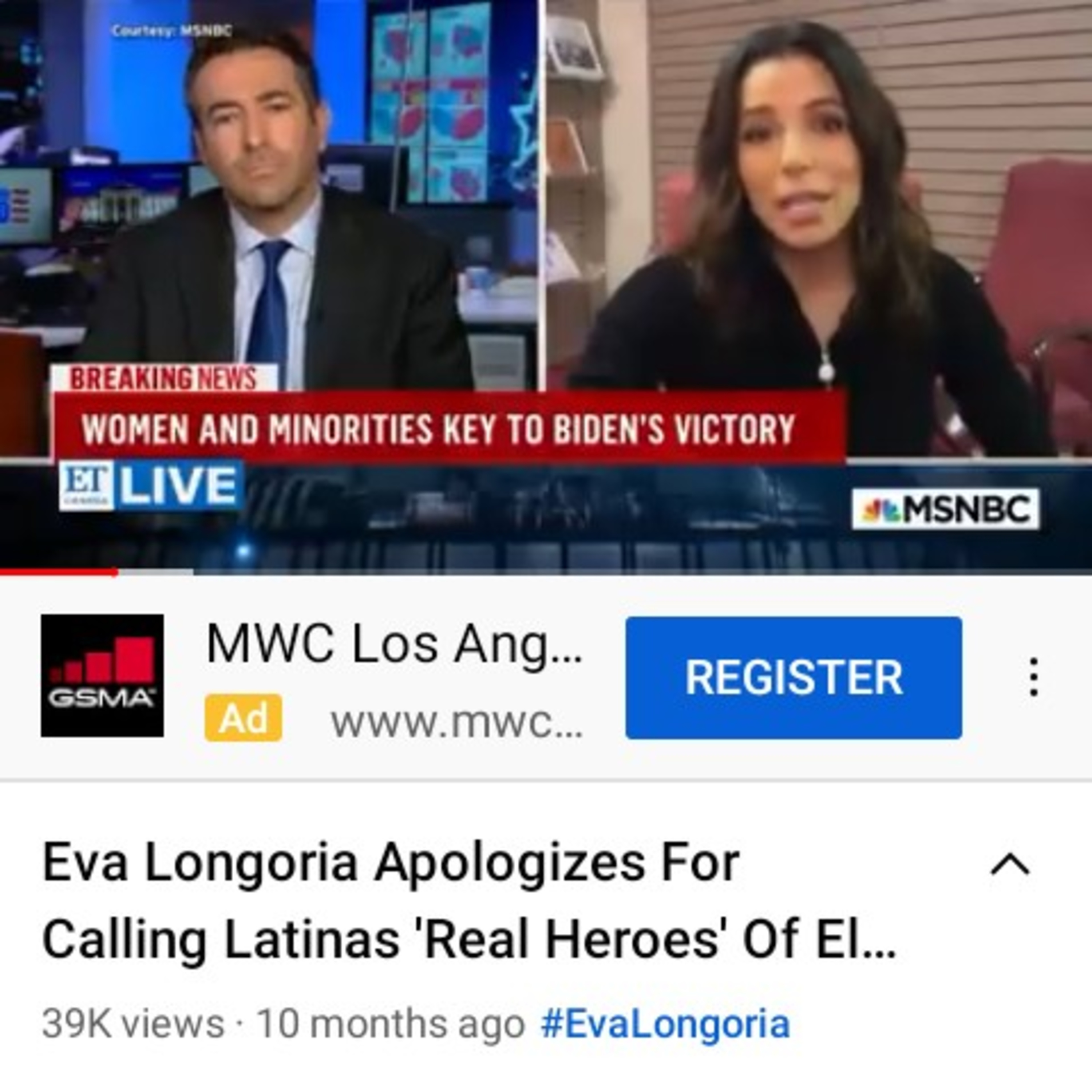 Sistas bashing Afro-Mestiza Chicana-Latina star, Eva Longoria's comments regarding Trump vs. Biden Election episode artwork