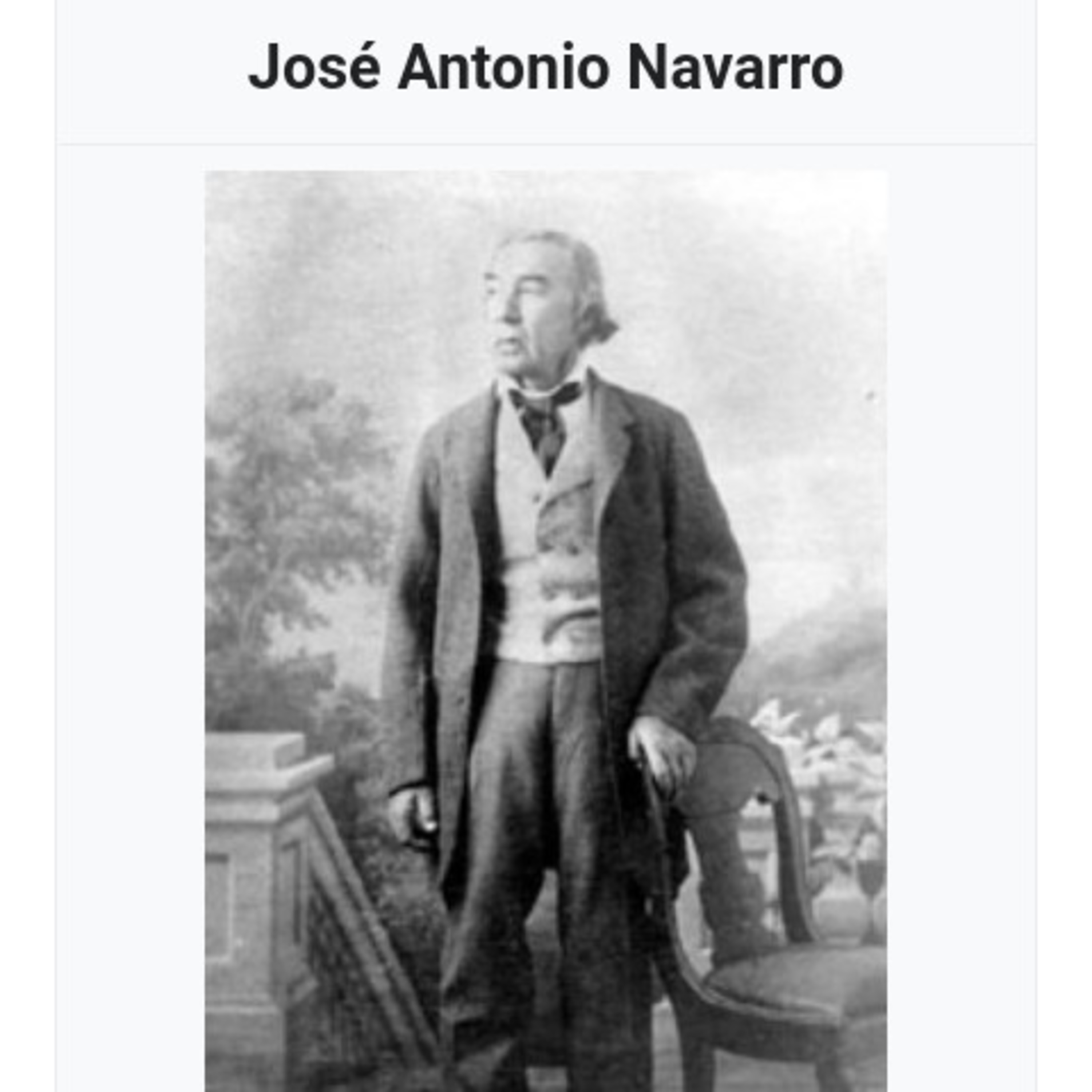 Jose Antonio Navarro, the originator of "black" & brown racism. Tejano Massa in Republic of Texas episode artwork