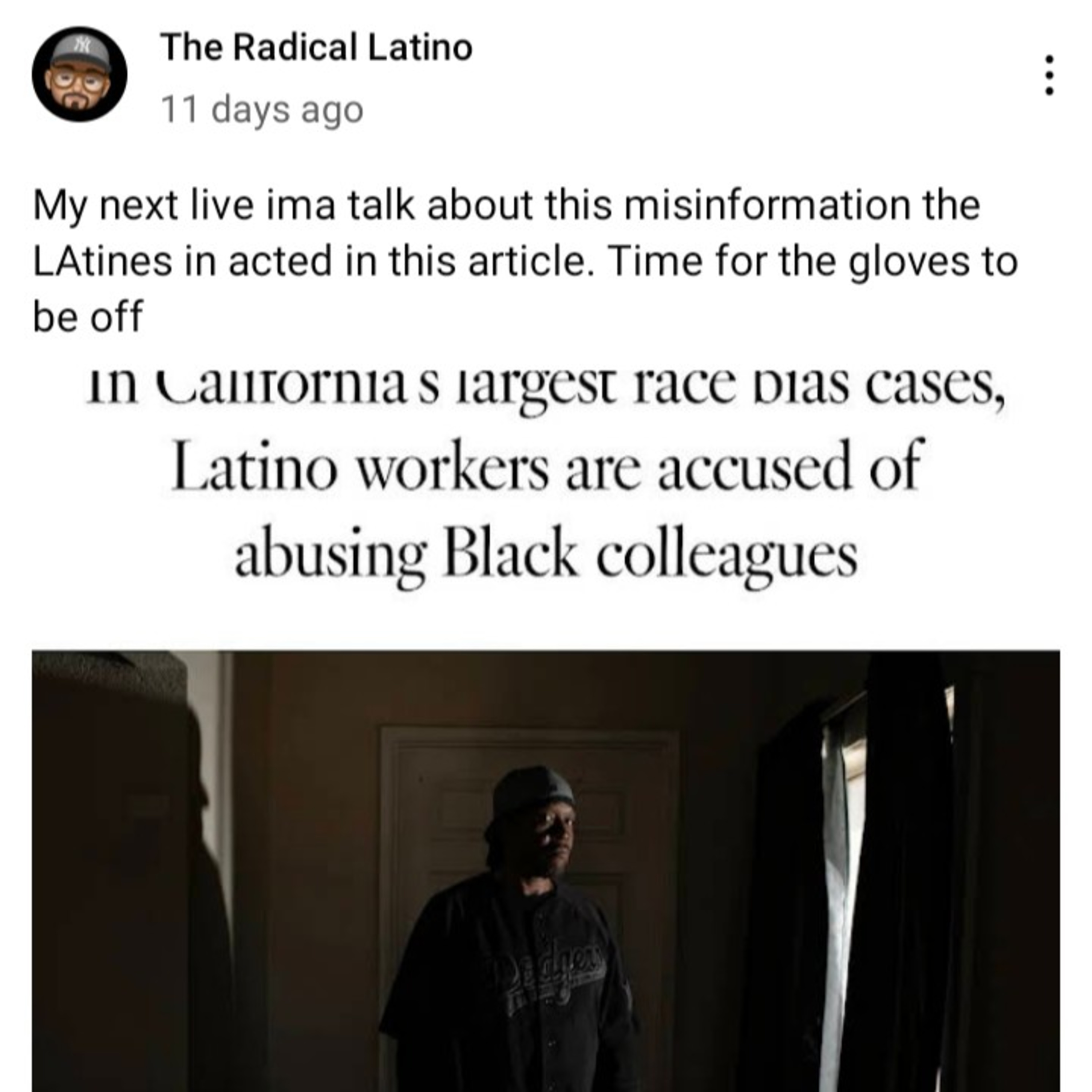 Radical Latino allegedly tries to defend racist Latino employees in the LA Times article  episode artwork