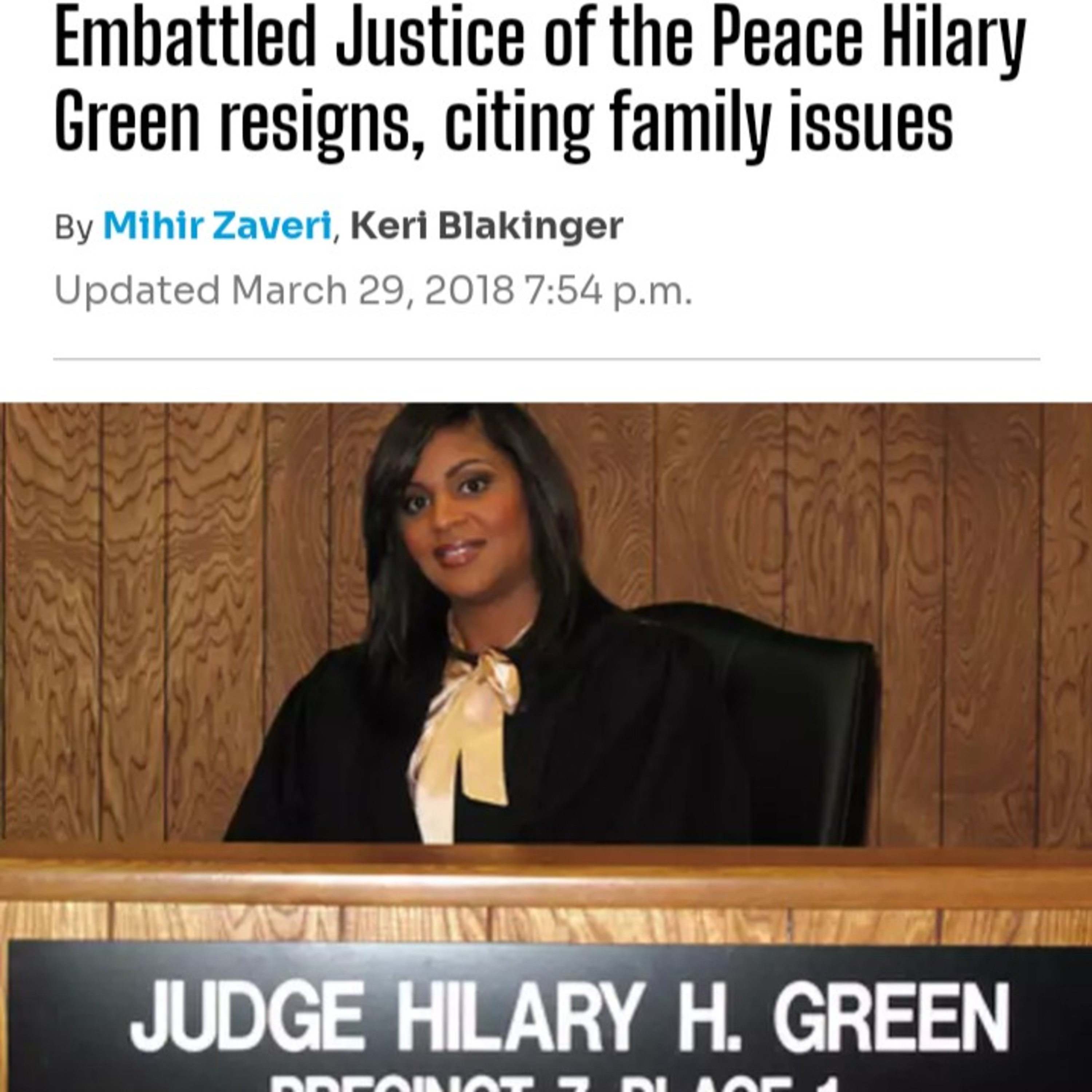 Htown BAD JUDGES concerning Judge Gonzales of Phoenix. Yes, talking about Dishonorable Hilary Green episode artwork