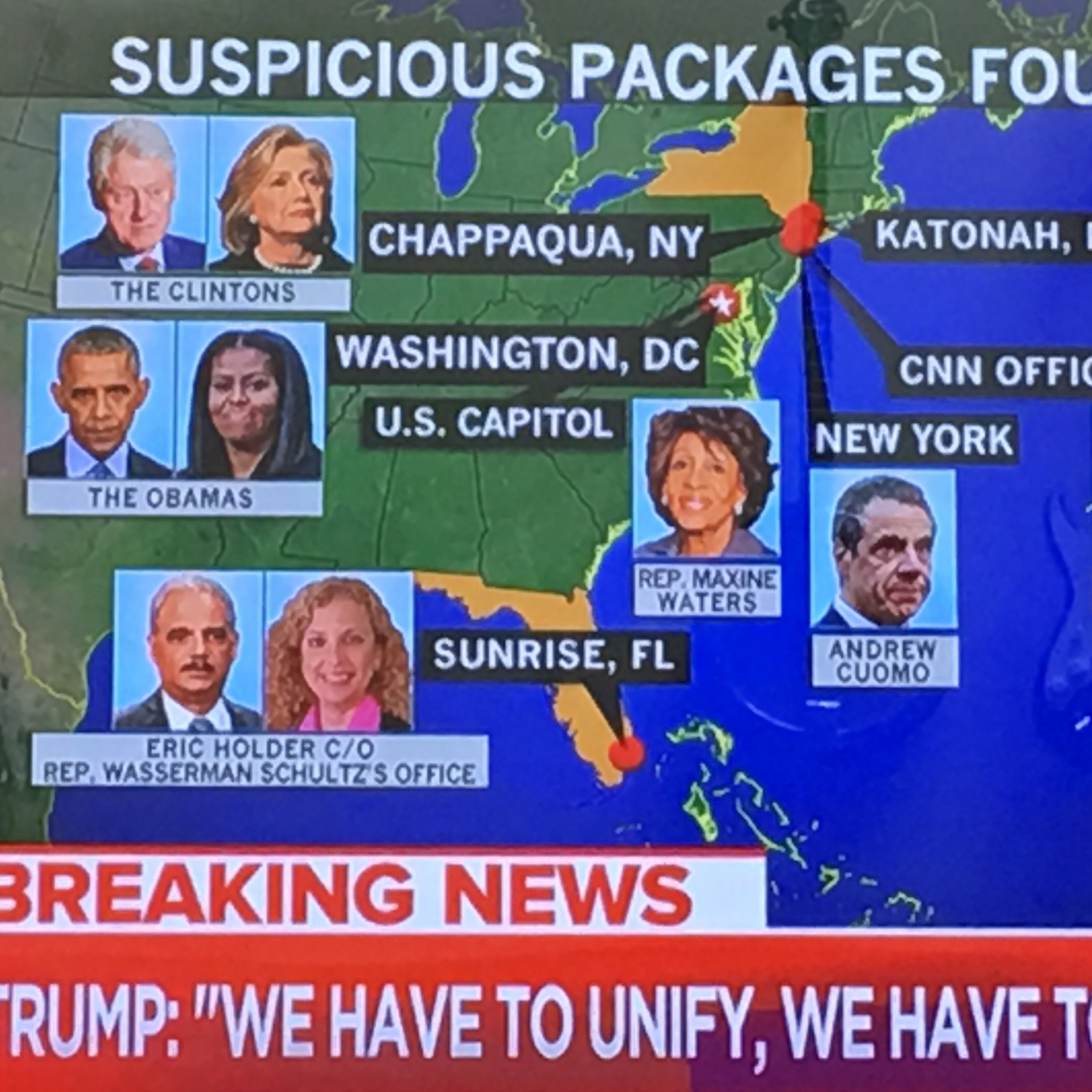Trump, you are the blame for this coordinated bomb scare terrorist attack. #magabomber
