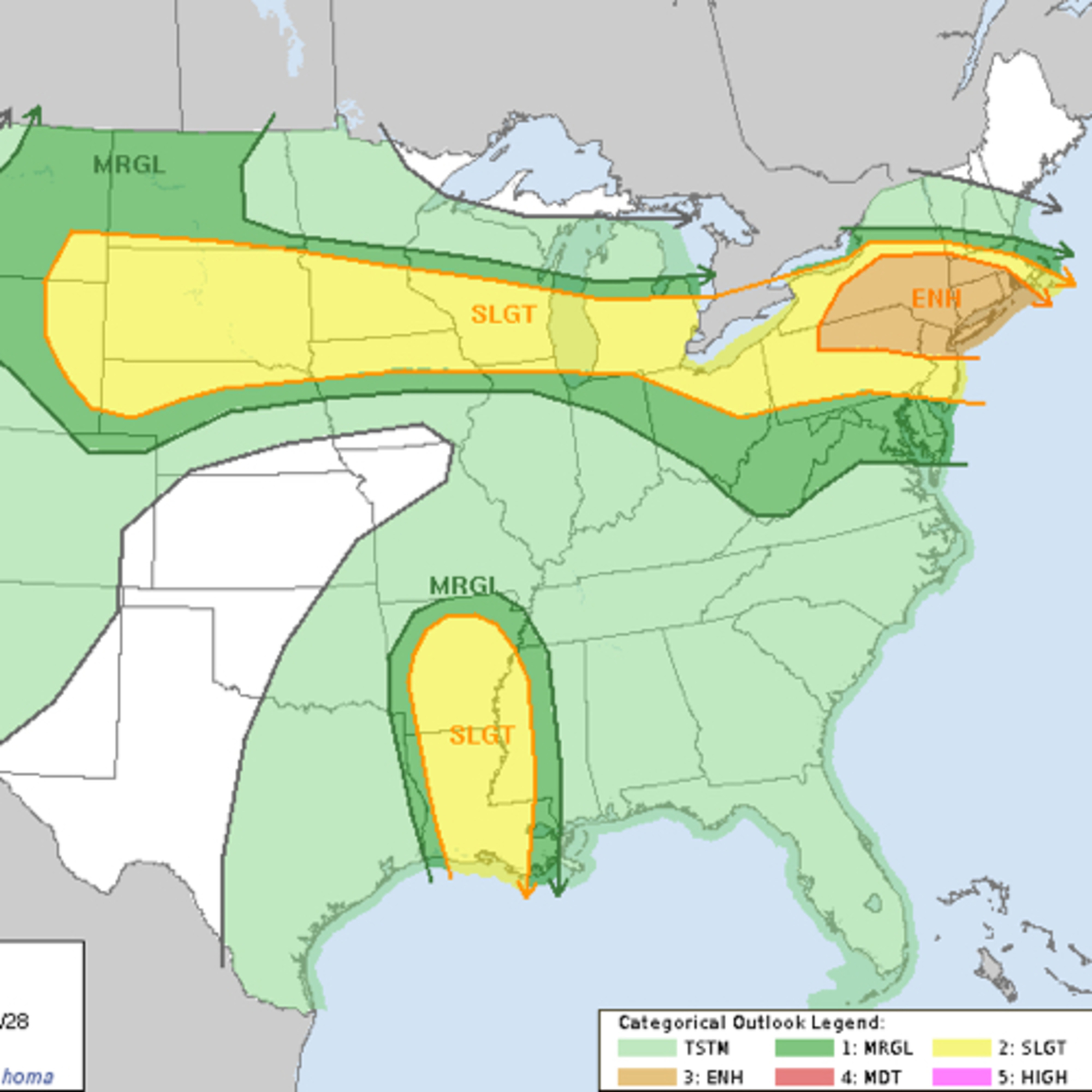 Tornado risk tomorrow, Laura looms for the Gulf Coast