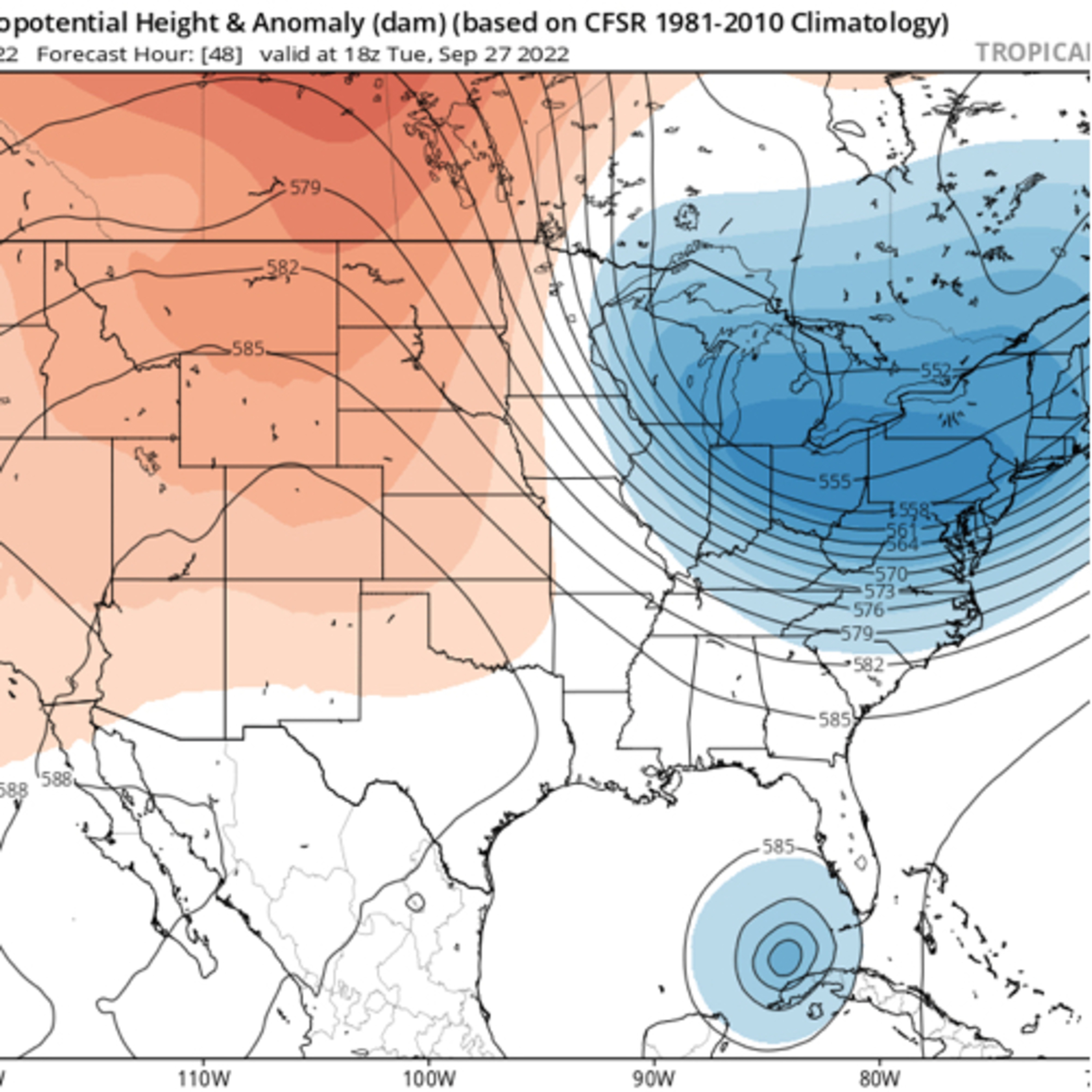 Deep trough in the East to run the show