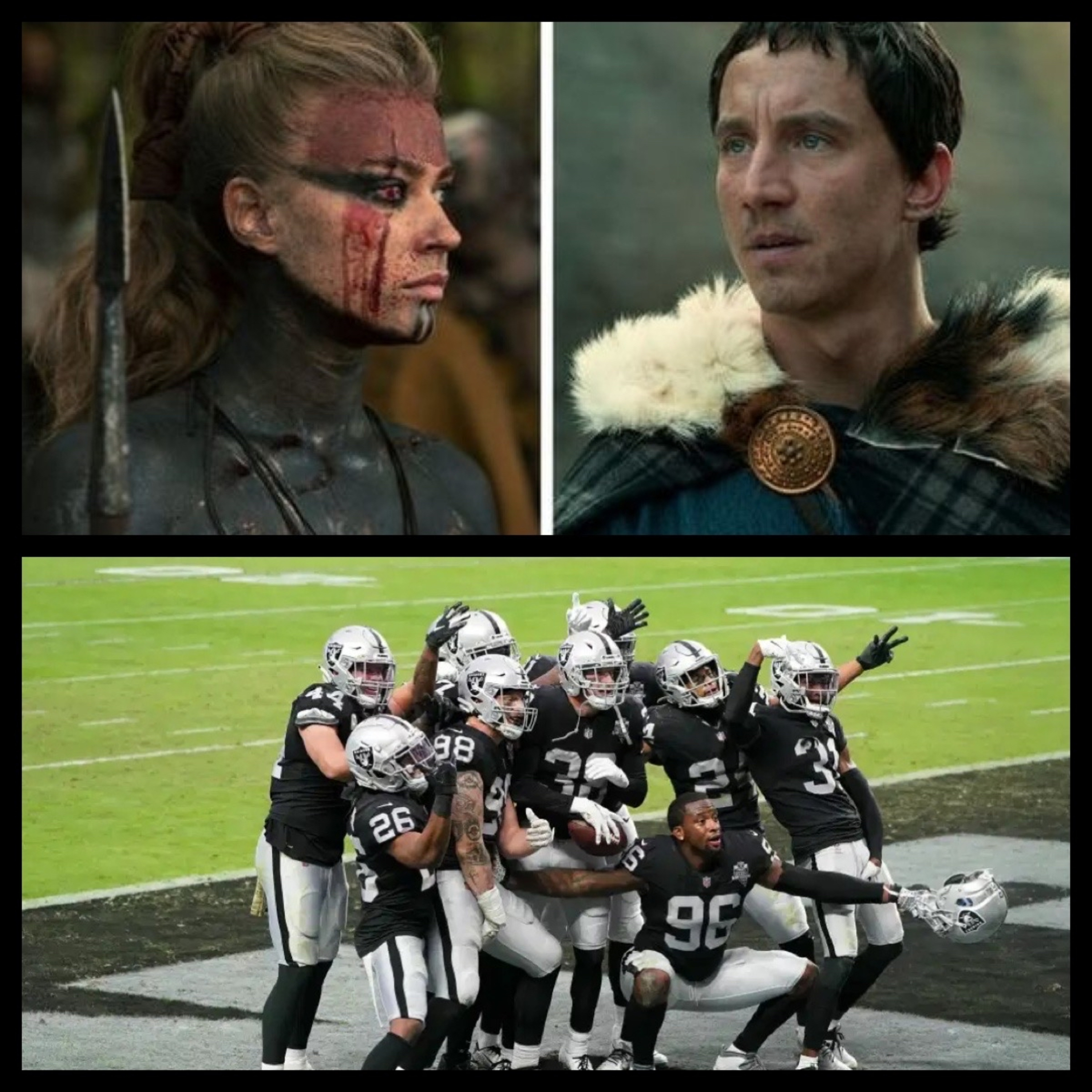 BARBARIANS ON NETFLIX and also talking it up about the Vegas Raiders
