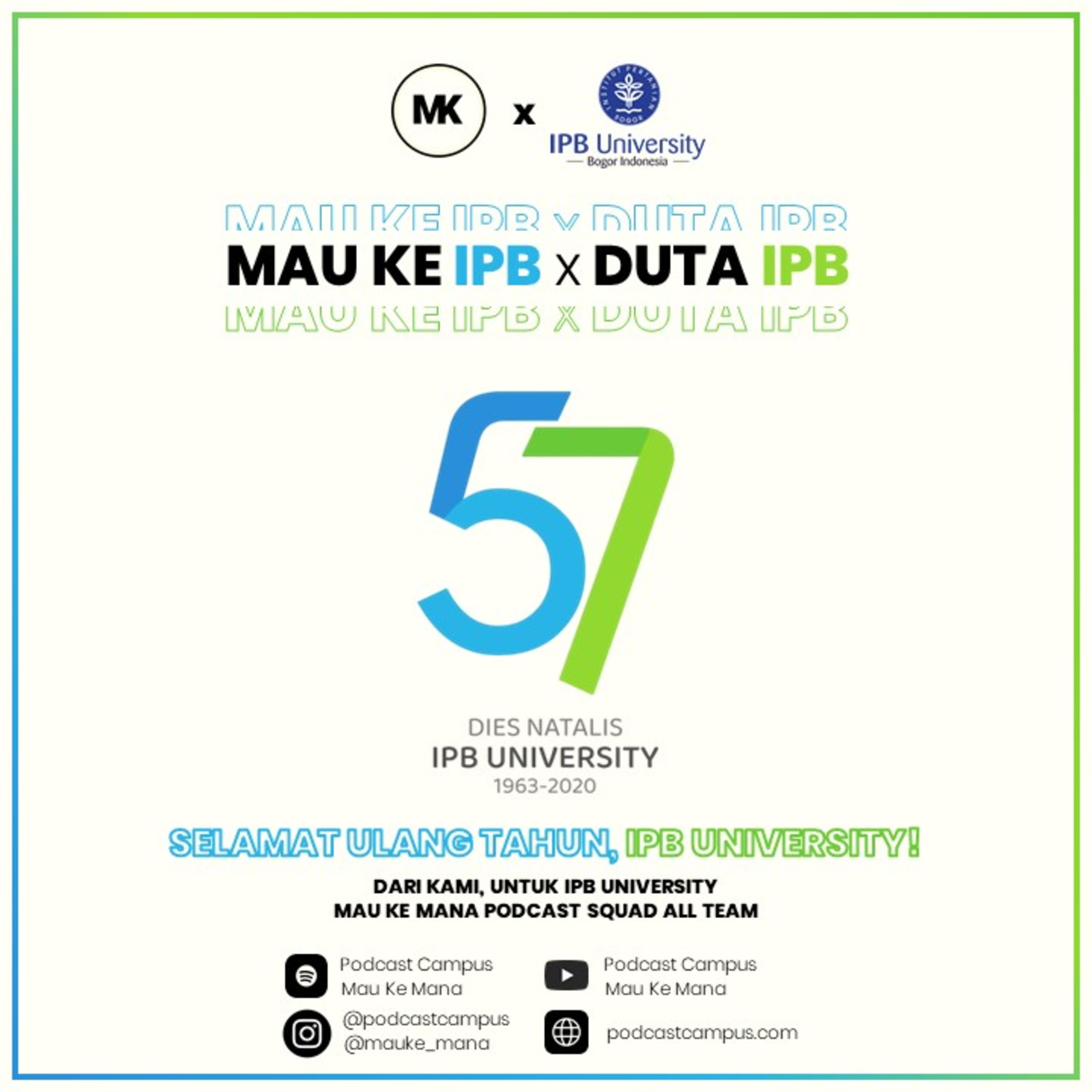 SELAMAT ULANG TAHUN, IPB UNIVERSITY !