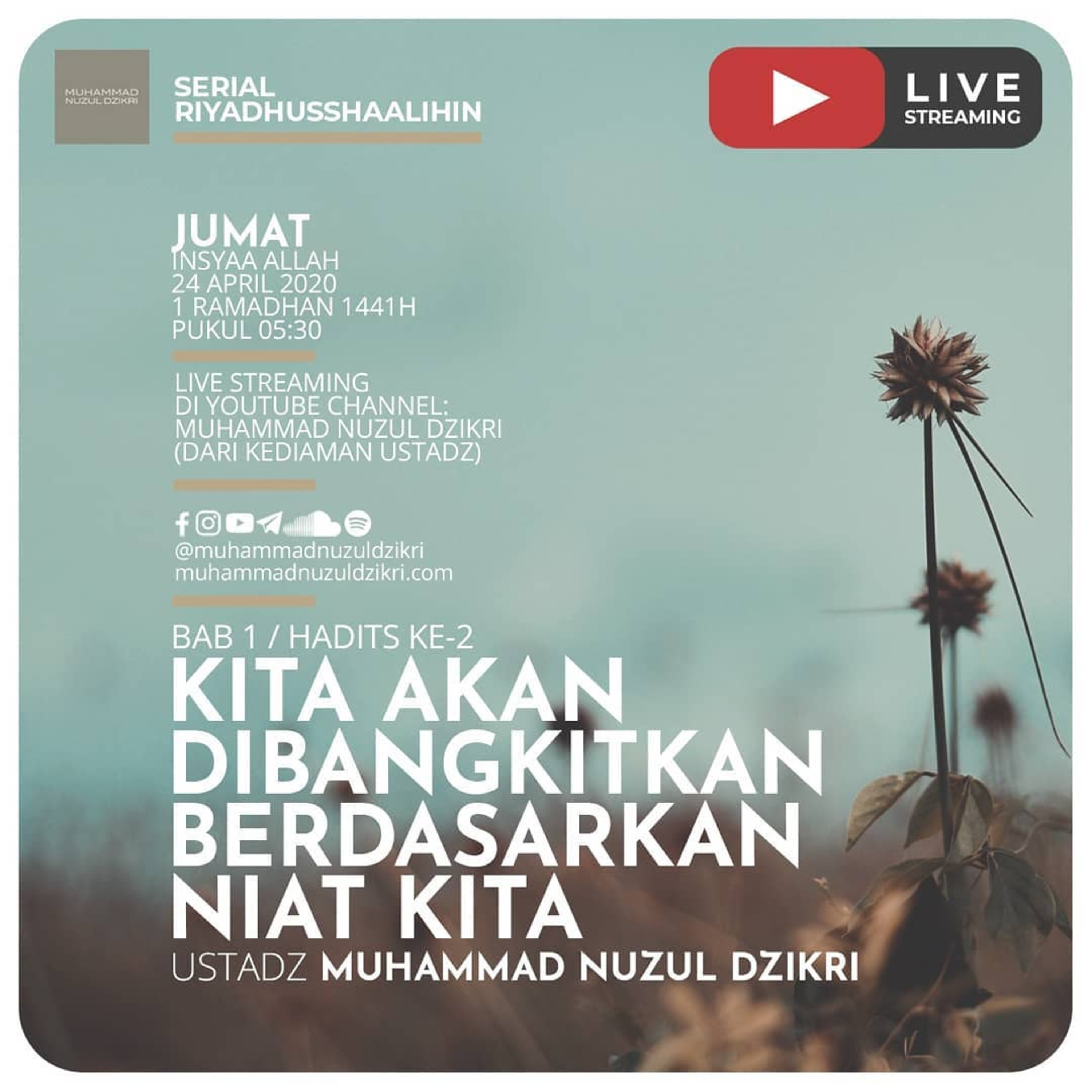 Riyadusshaalihin - 15. "KITA AKAN DIBANGKITKAN BERDASARKAN NIAT KITA"