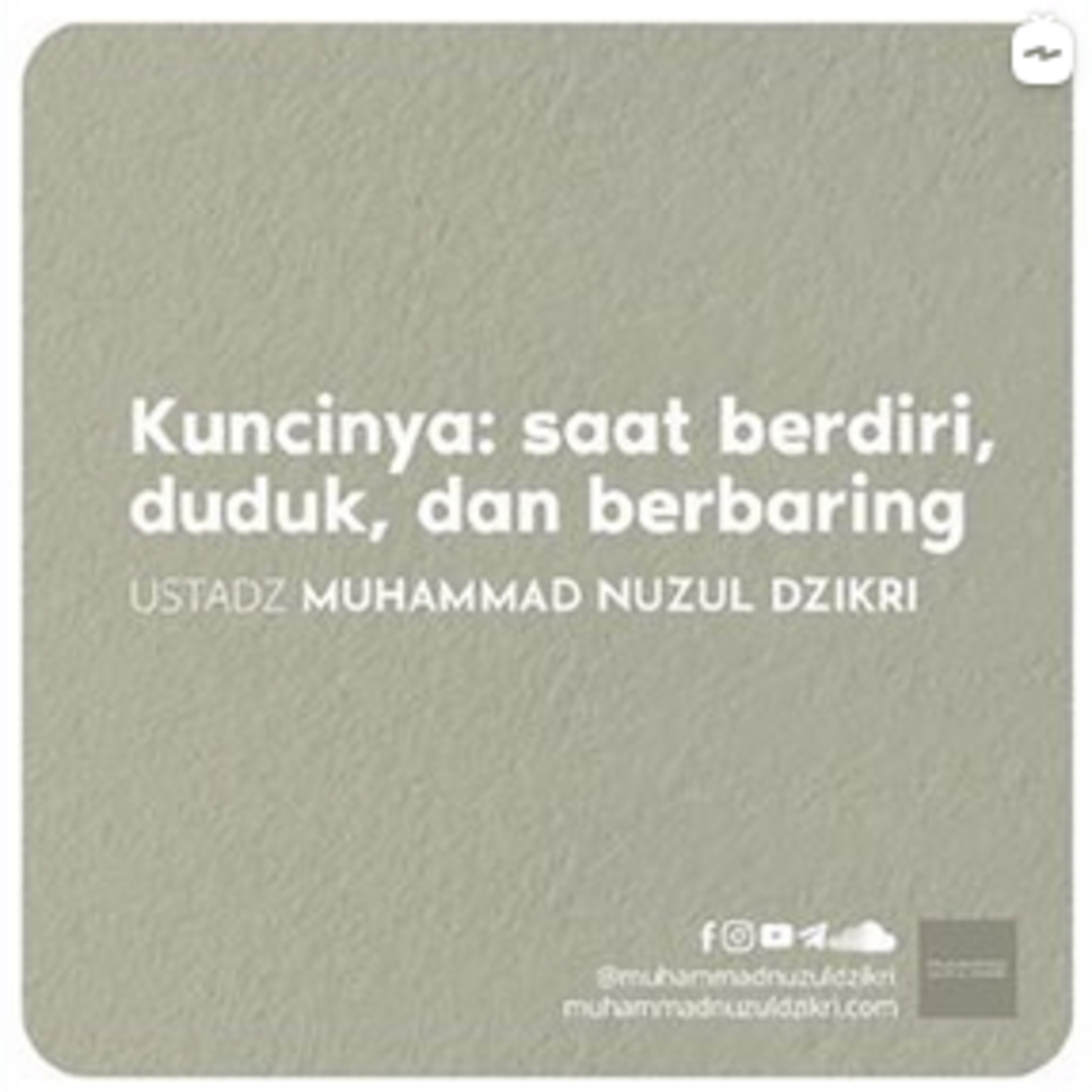 KUNCINYA SAAT BERDIRI, DUDUK, DAN BERBARING (2 menitan) 