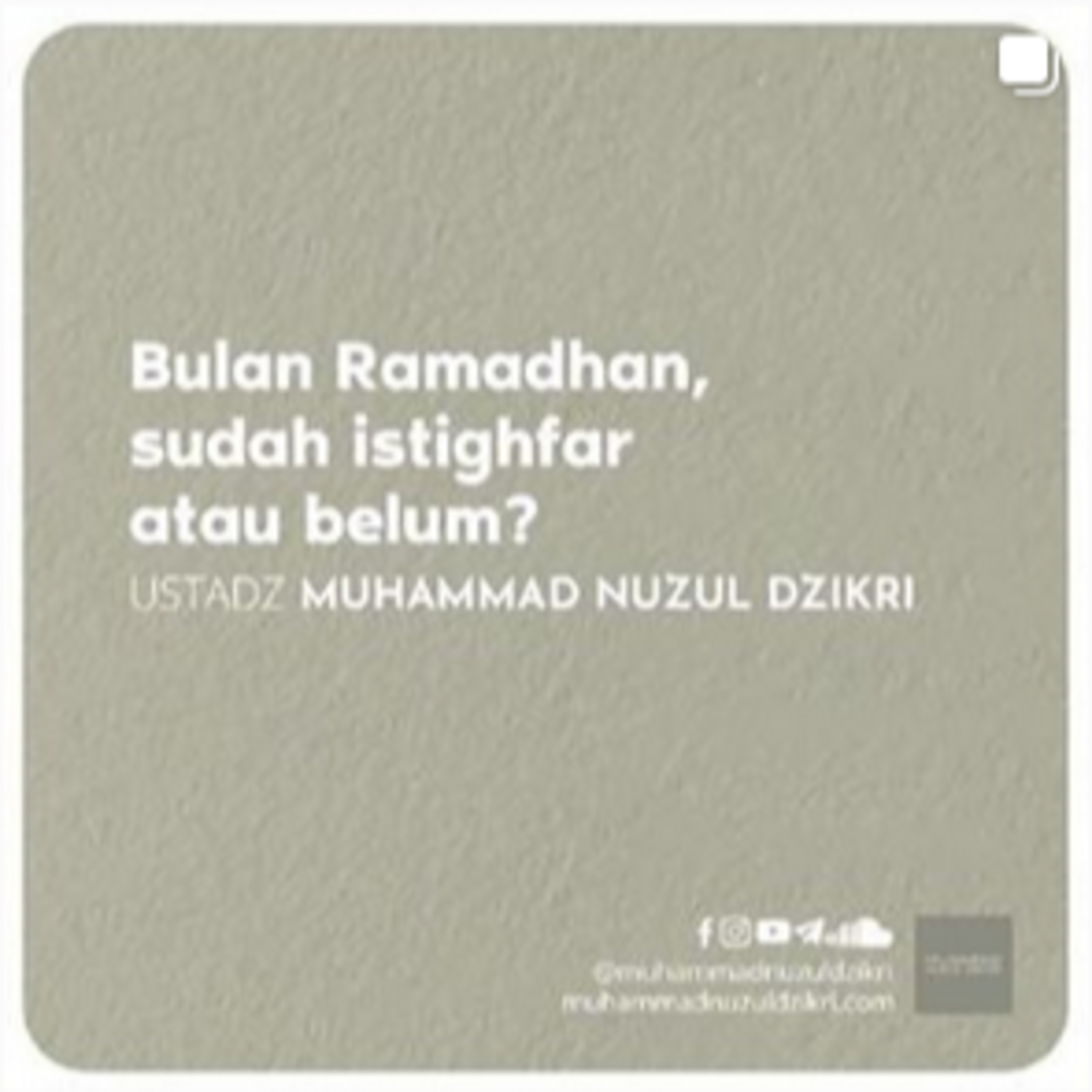BULAN RAMADHAN, SUDAH ISTIGHFAR ATAU BELUM? (4 menitan!) 