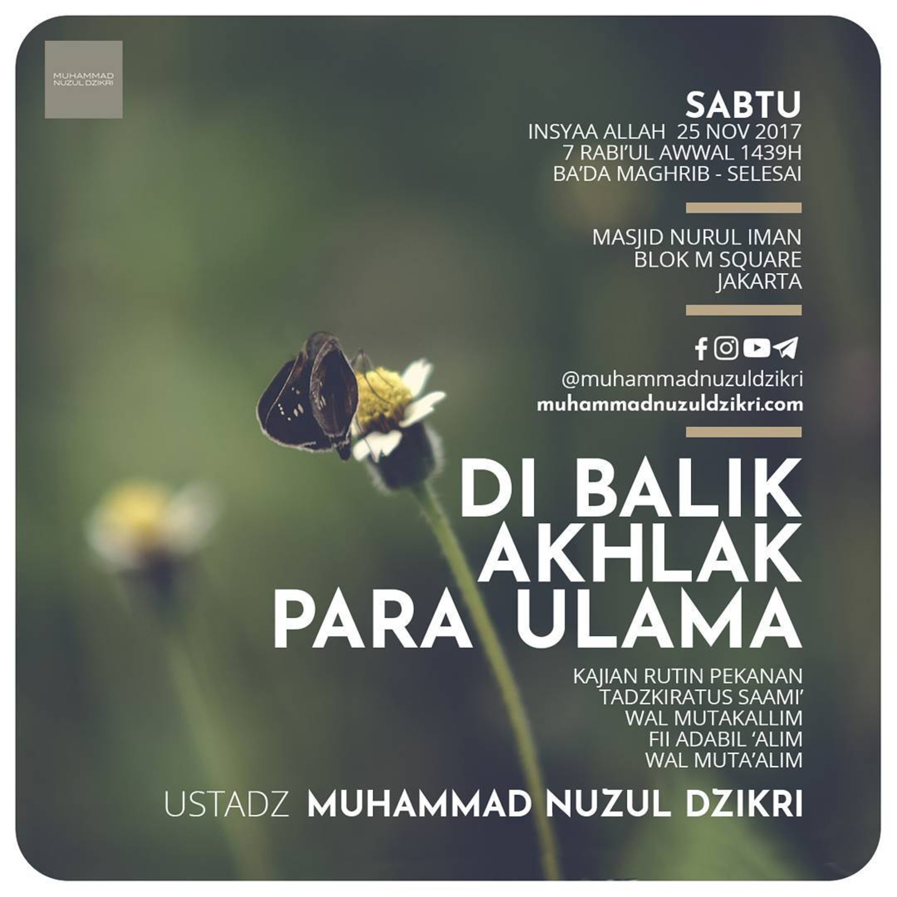 03. DI BALIK AKHLAK PARA ULAMA - Tadzkiratus Saami'
