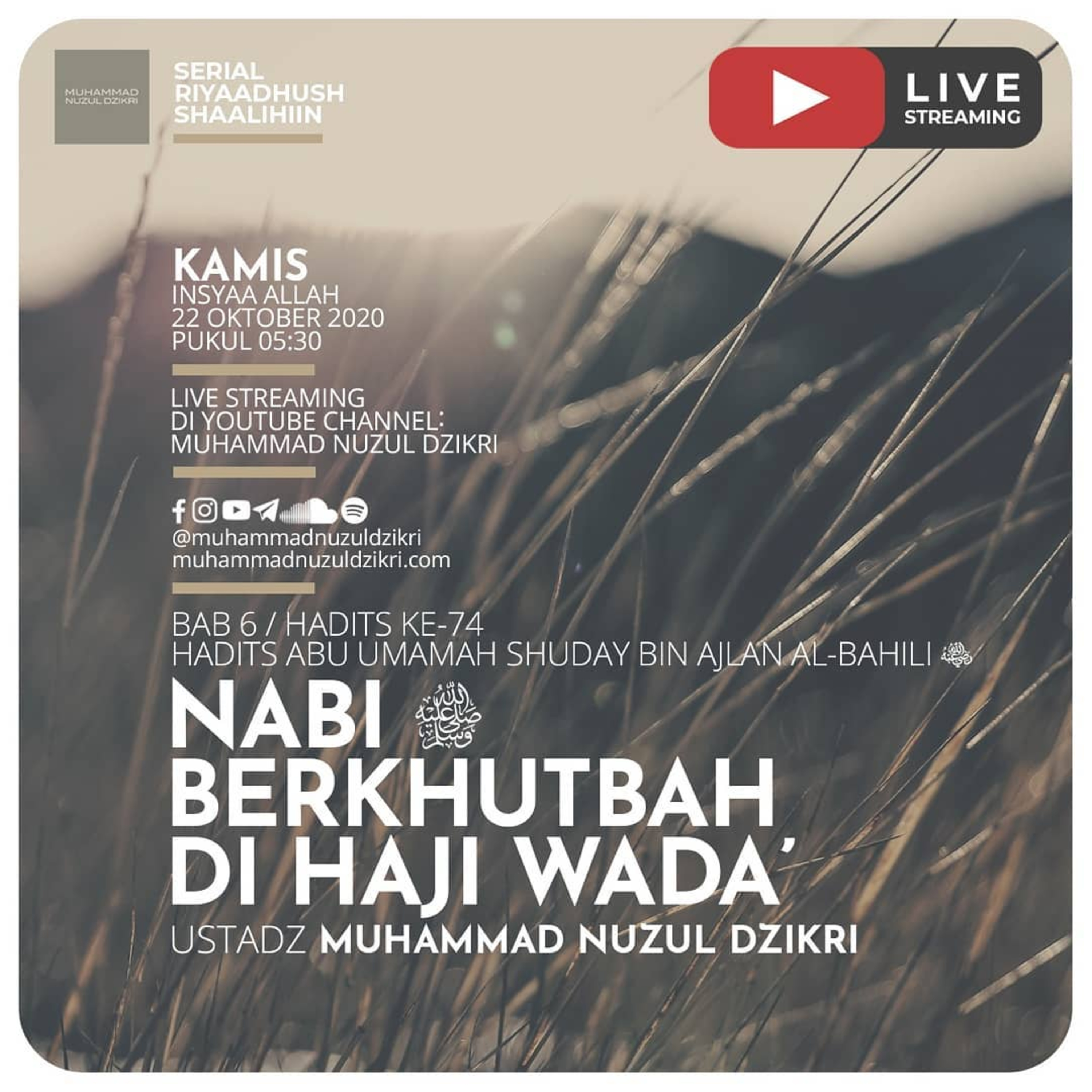 Riyaadhushshaalihiin 188. "NABI BERKHUTBAH DI HAJI WADA"