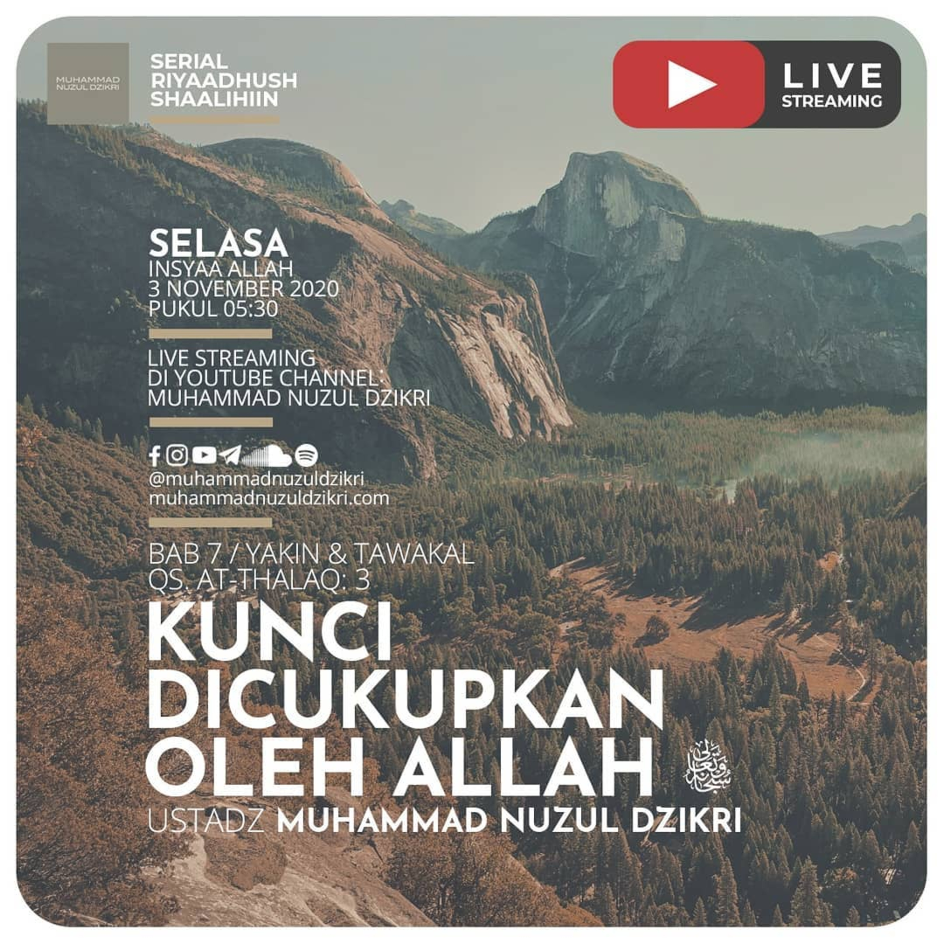 Riyaadhushshaalihiin 200. "KUNCI DICUKUPKAN OLEH ALLAH SUBHANAHU WA TA'ALA"