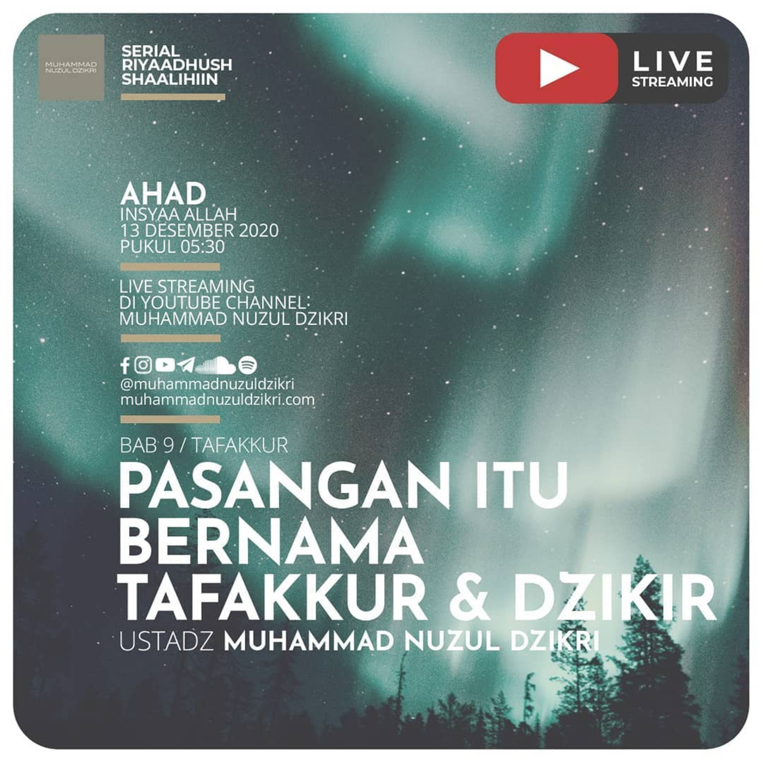 Riyaadhushshaalihiin 240. "PASANGAN ITU BERNAMA TAFAKKUR & DZIKIR"