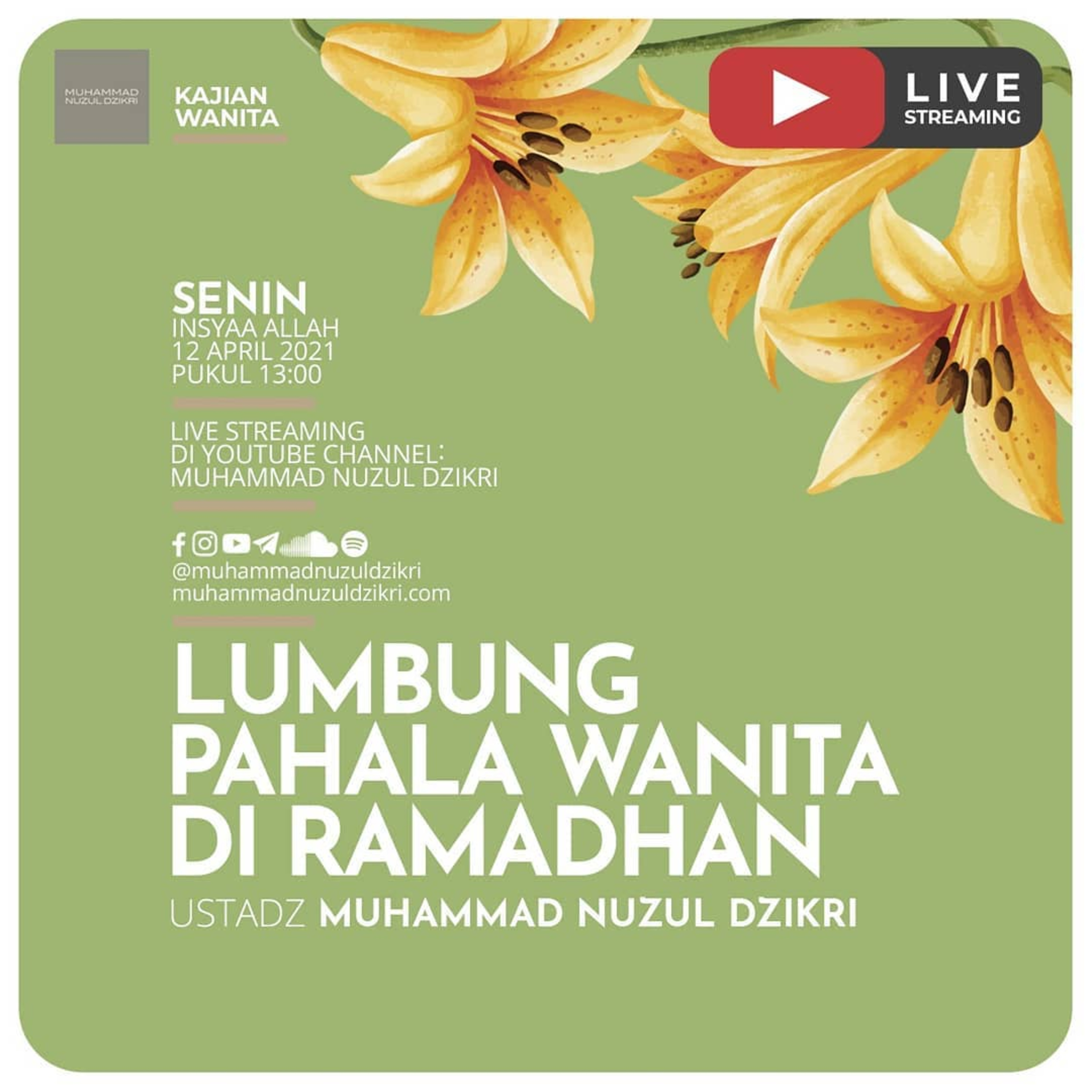 Kajian Wanita 29. "LUMBUNG PAHALA WANITA DI RAMADHAN"